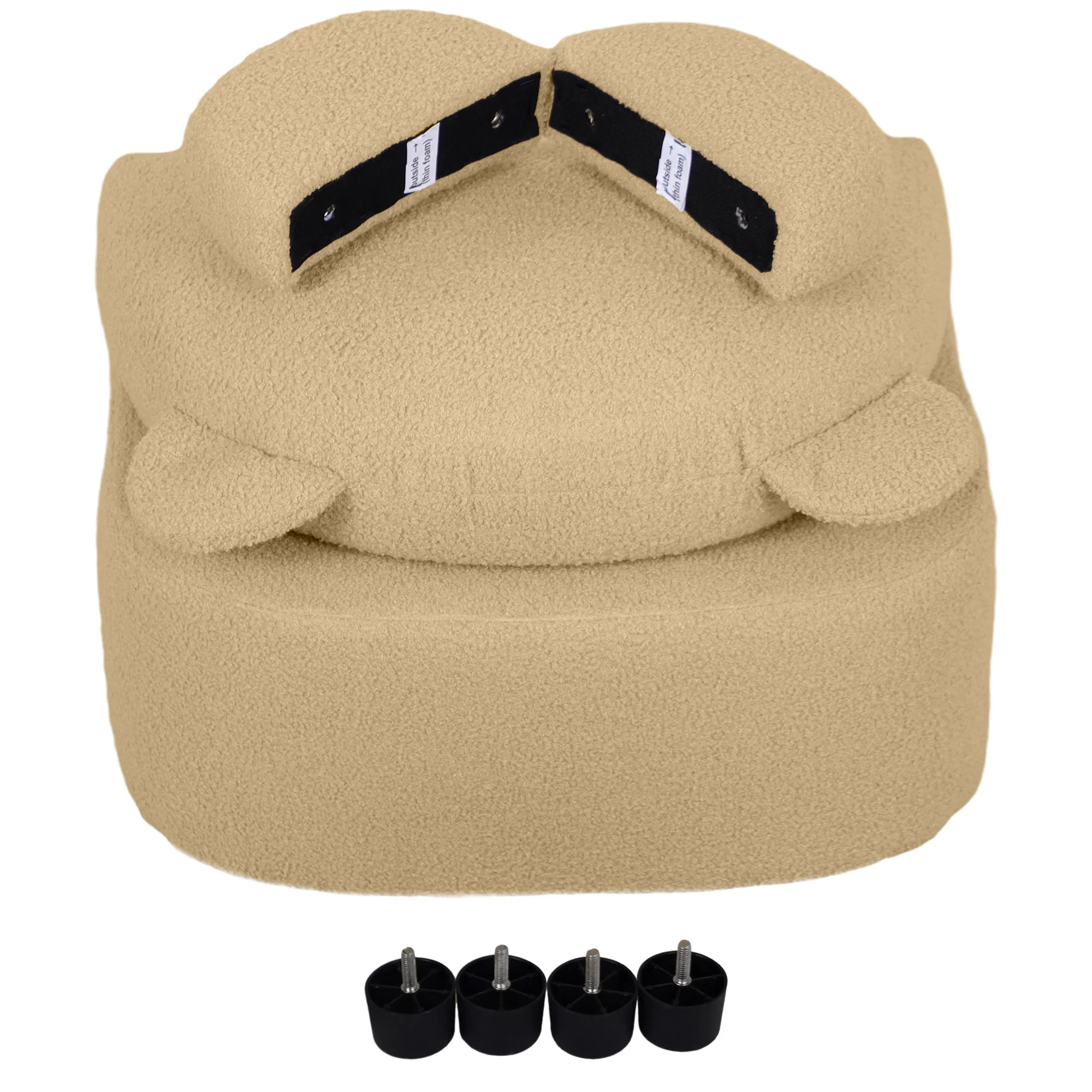 AIYAPLAY Kids Armchair, Bear Shaped Toddler Chair For Bedroom - Pink/Khaki - Image 16