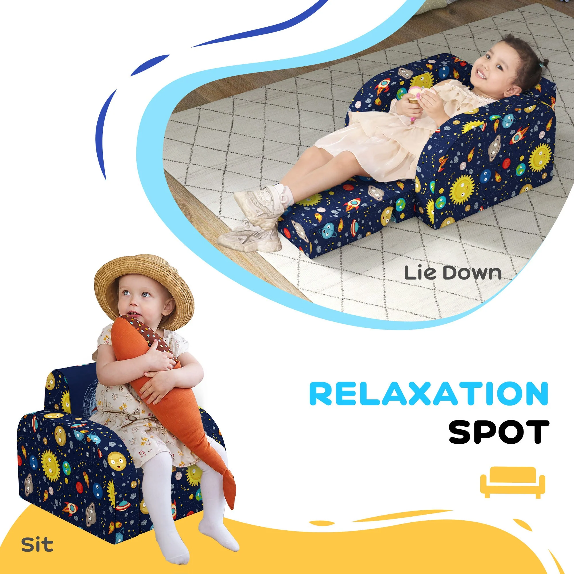 AIYAPLAY Kids Armchair, Foldable Toddler Chair For Bedroom - Image 12