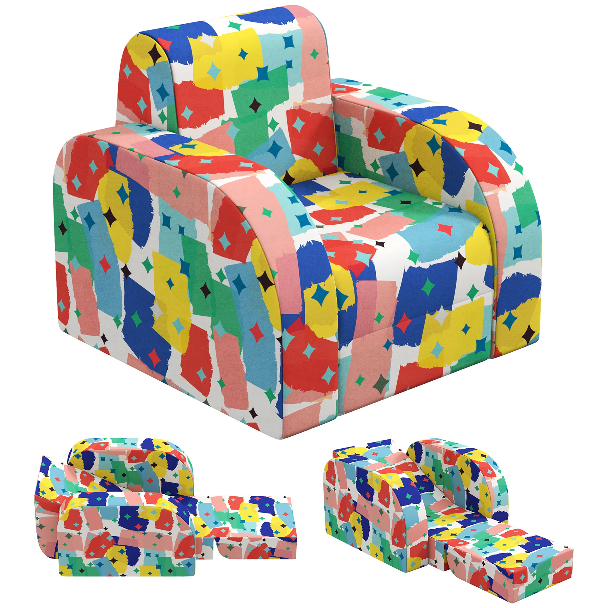 AIYAPLAY Kids Armchair, Foldable Toddler Chair For Bedroom - Image 18