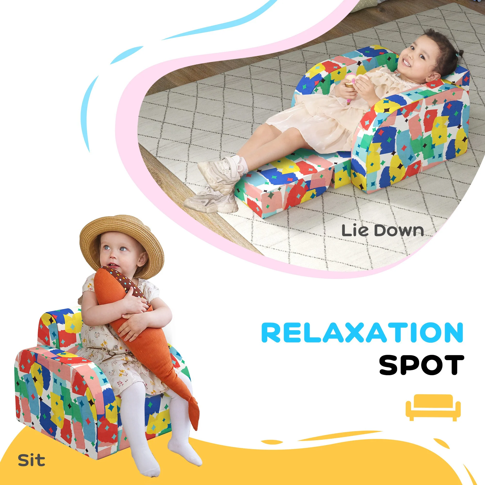 AIYAPLAY Kids Armchair, Foldable Toddler Chair For Bedroom - Image 20