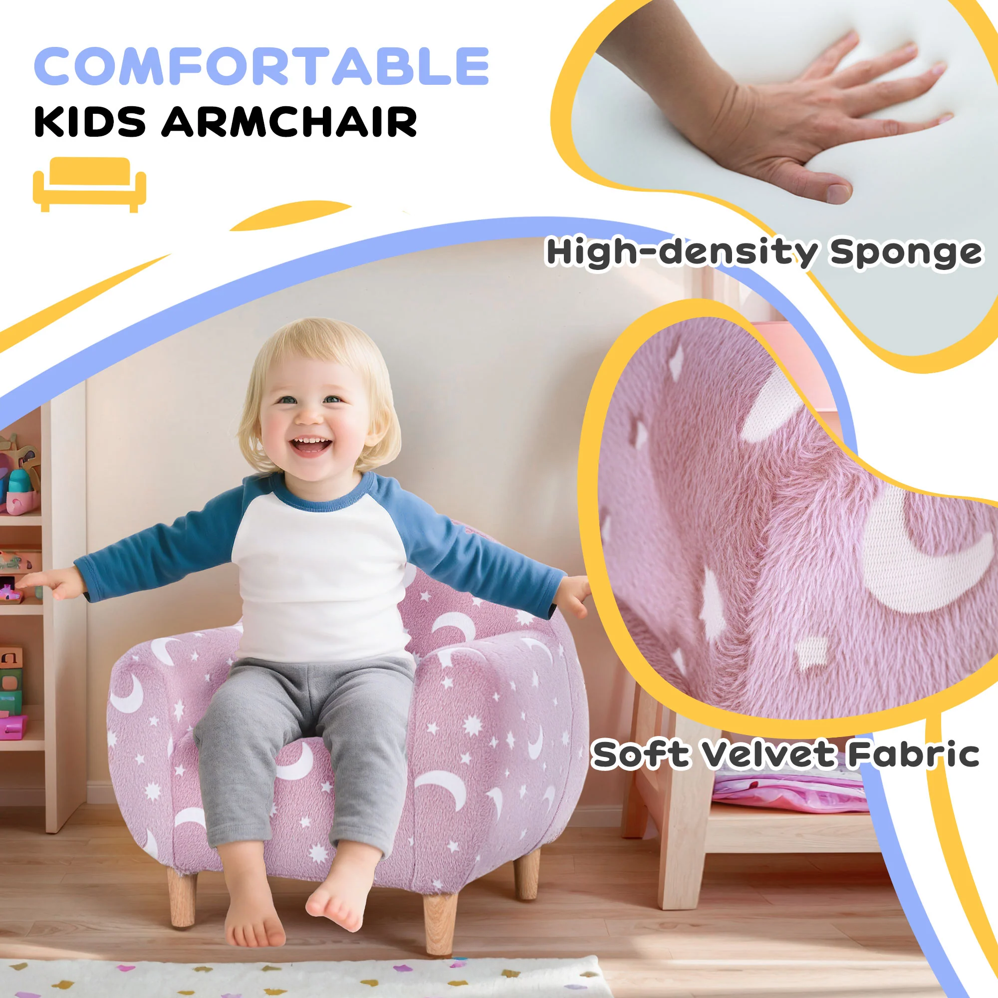 AIYAPLAY Kids Armchair, Glow In The Dark Chair For Bedroom - Image 13