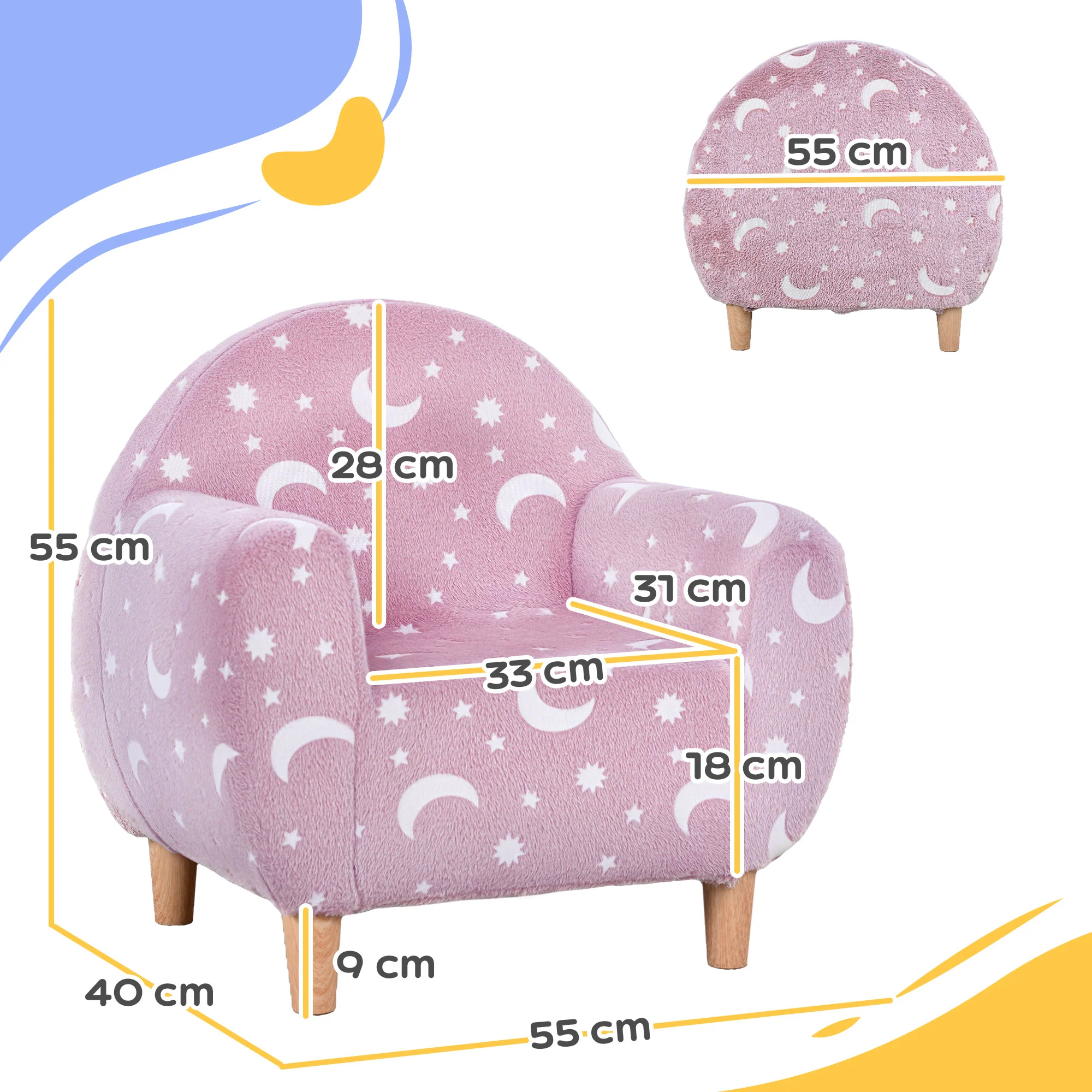AIYAPLAY Kids Armchair, Glow In The Dark Chair For Bedroom - Image 14