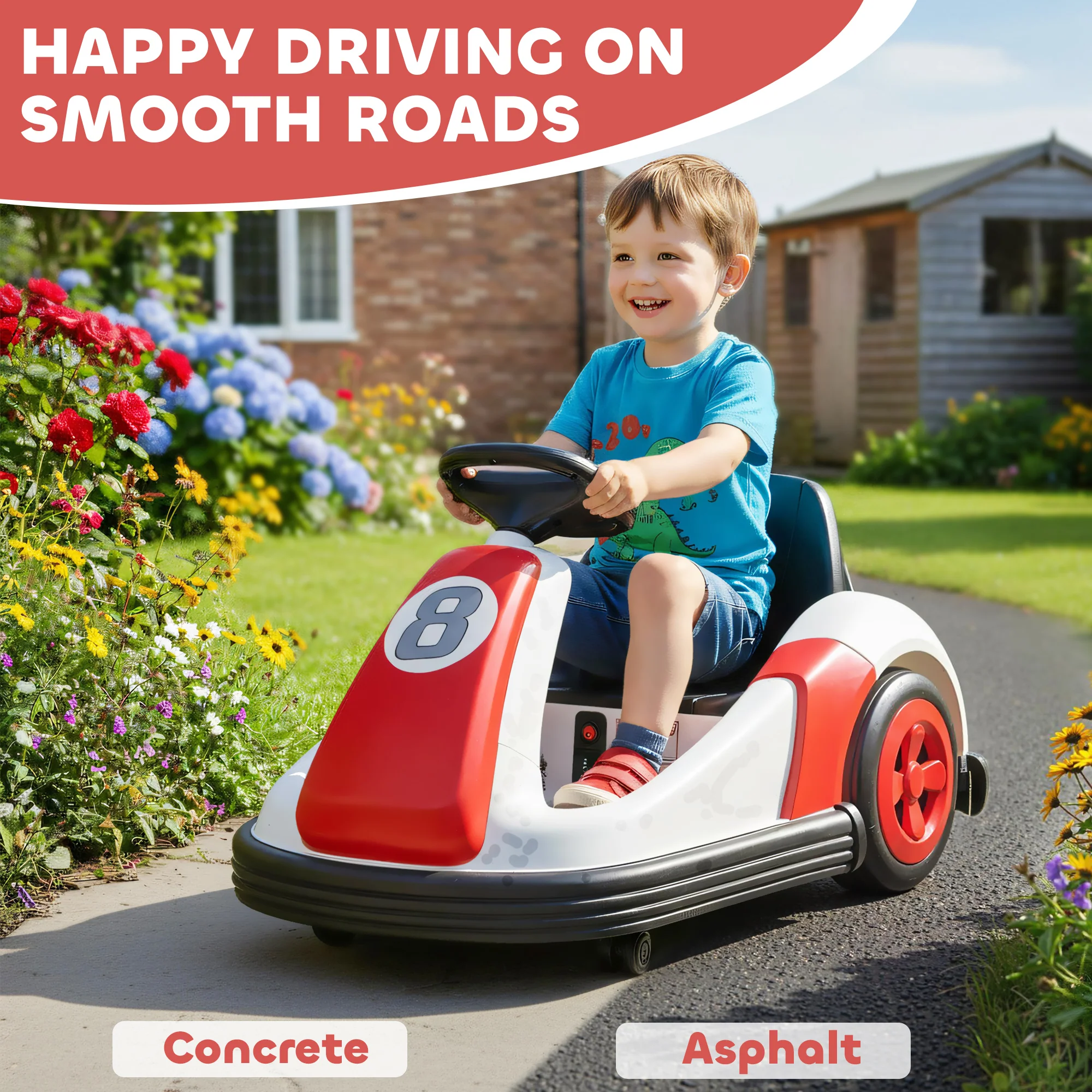AIYAPLAY Kids Bumper Car With 360-Degree Rotation Spin, Safety Belt - Image 26