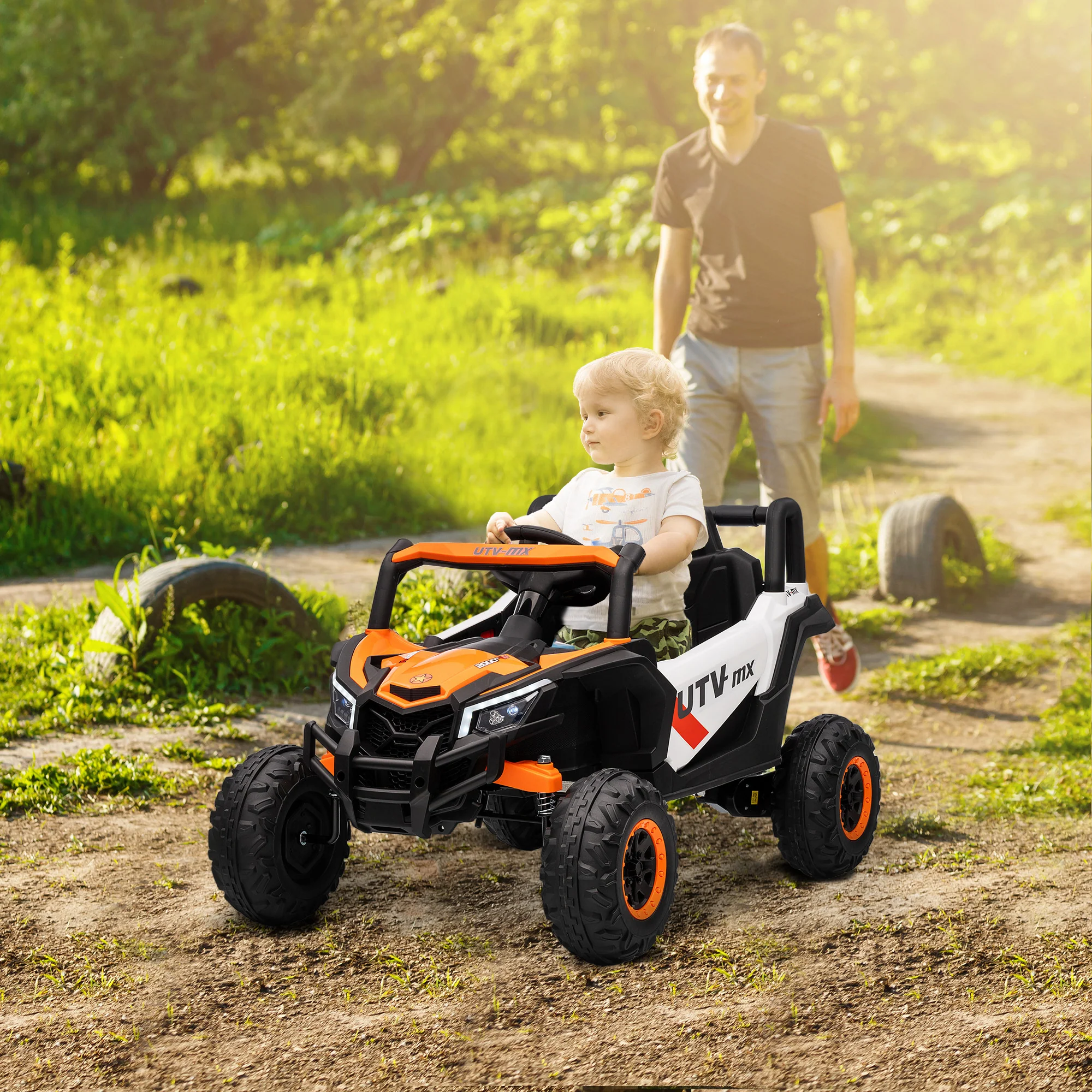 AIYAPLAY Kids Electric Car With Remote Control For Ages 3-5 Years, Orange - Image 2