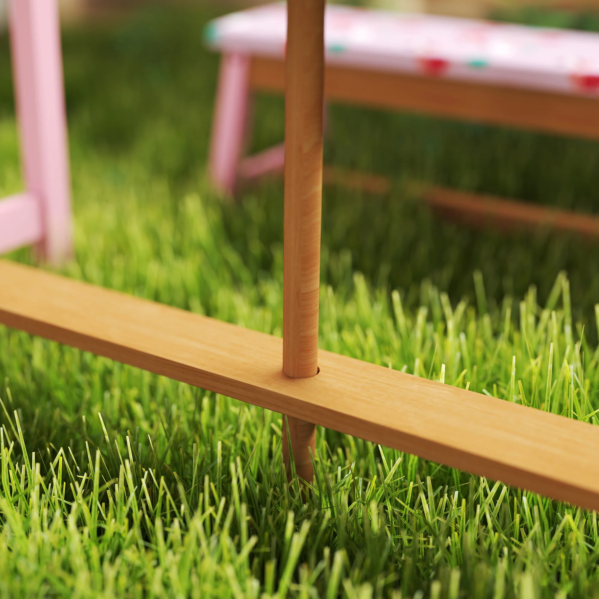 AIYAPLAY Kids Picnic Table, Wooden Children Garden Table and Bench Set, Pink - Image 9