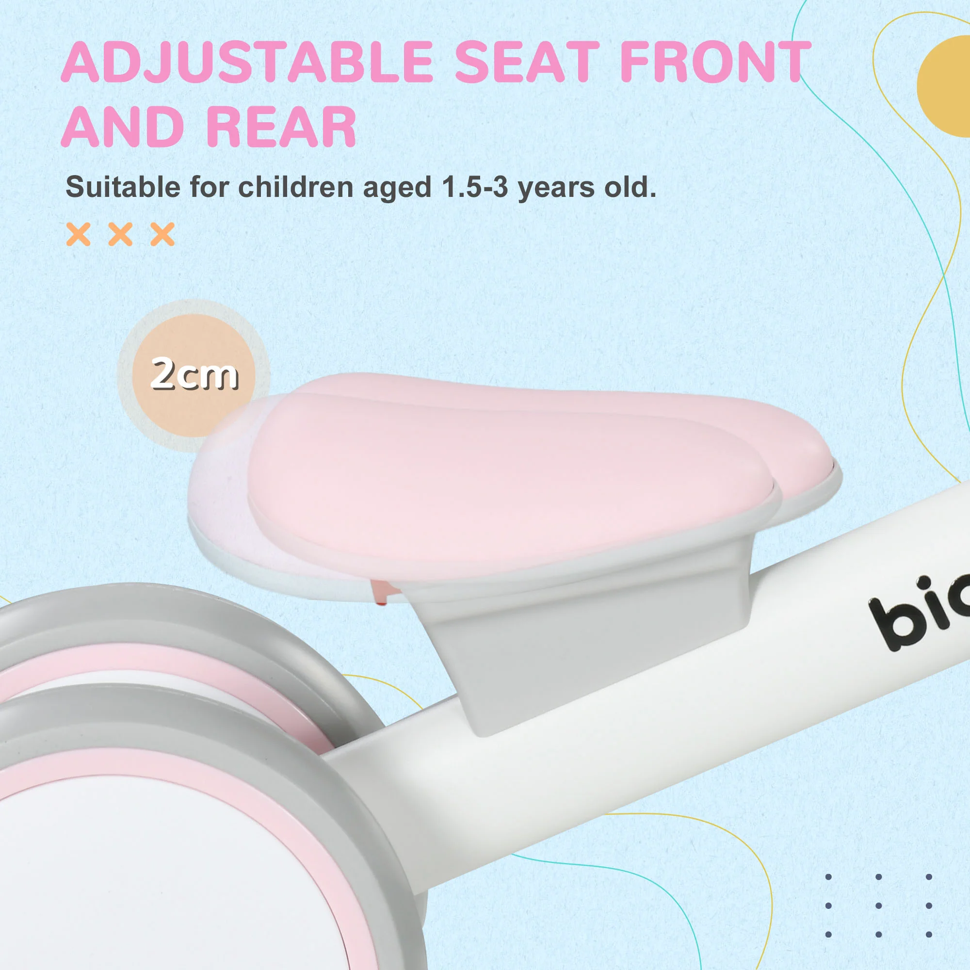AIYAPLAY Kids Balance Bike For 1-3 Years Old With Adjustable Seat - Image 4