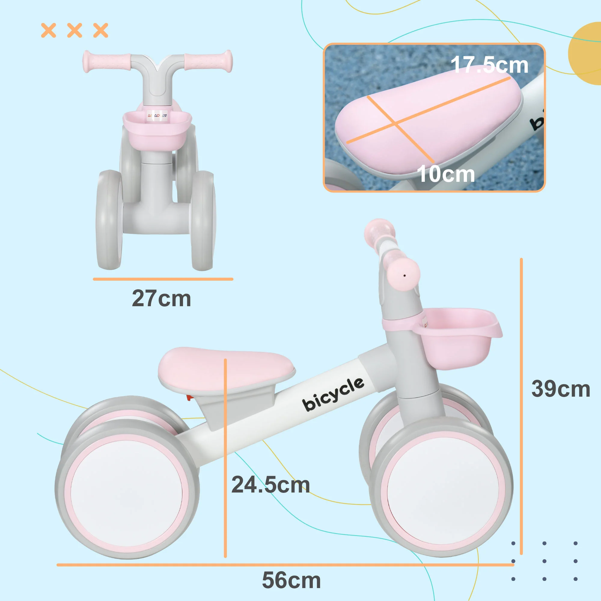 AIYAPLAY Kids Balance Bike For 1-3 Years Old With Adjustable Seat - Image 5