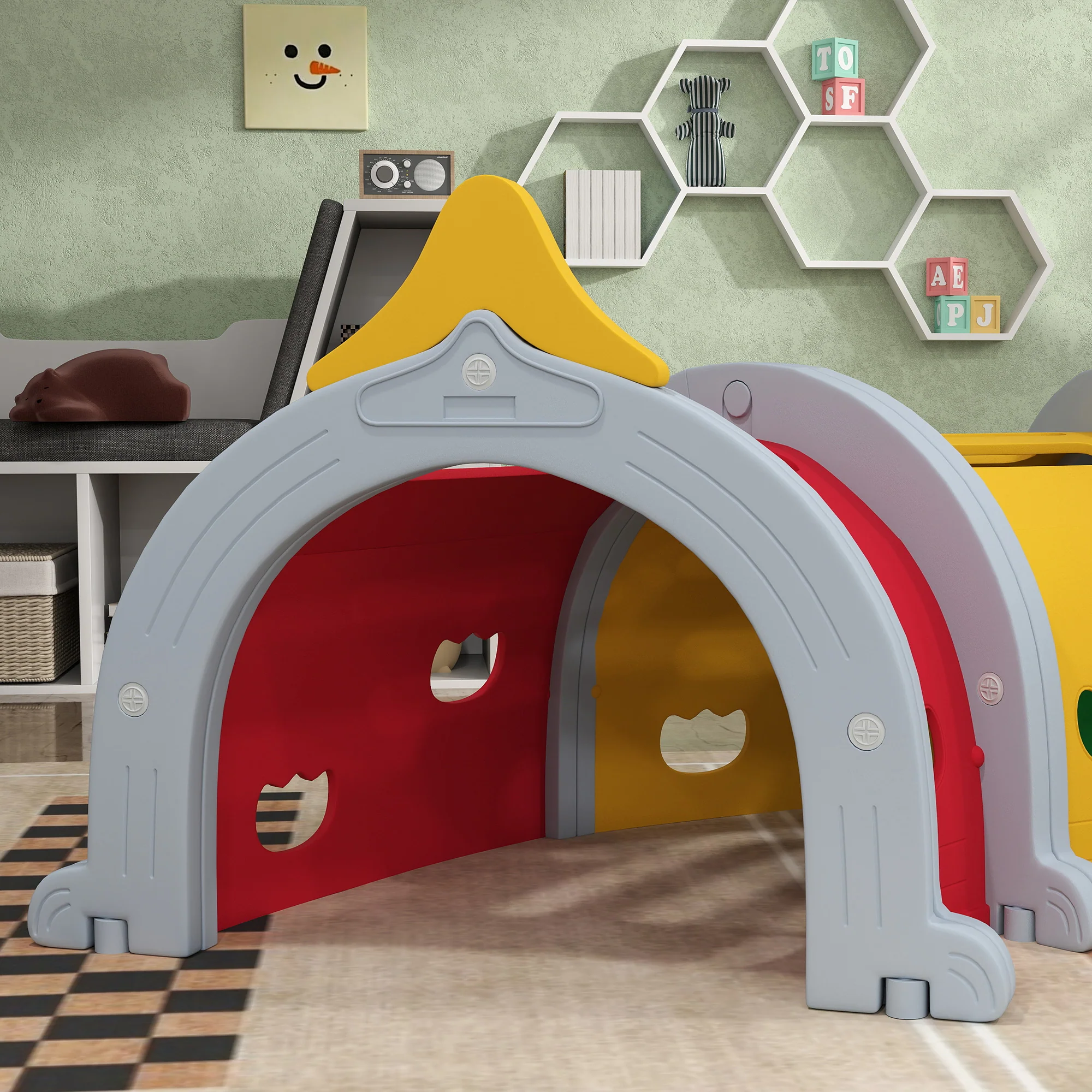 AIYAPLAY Kids Play Tunnel For 3-6 Years Crawl And Climb, Lion Design - Image 8