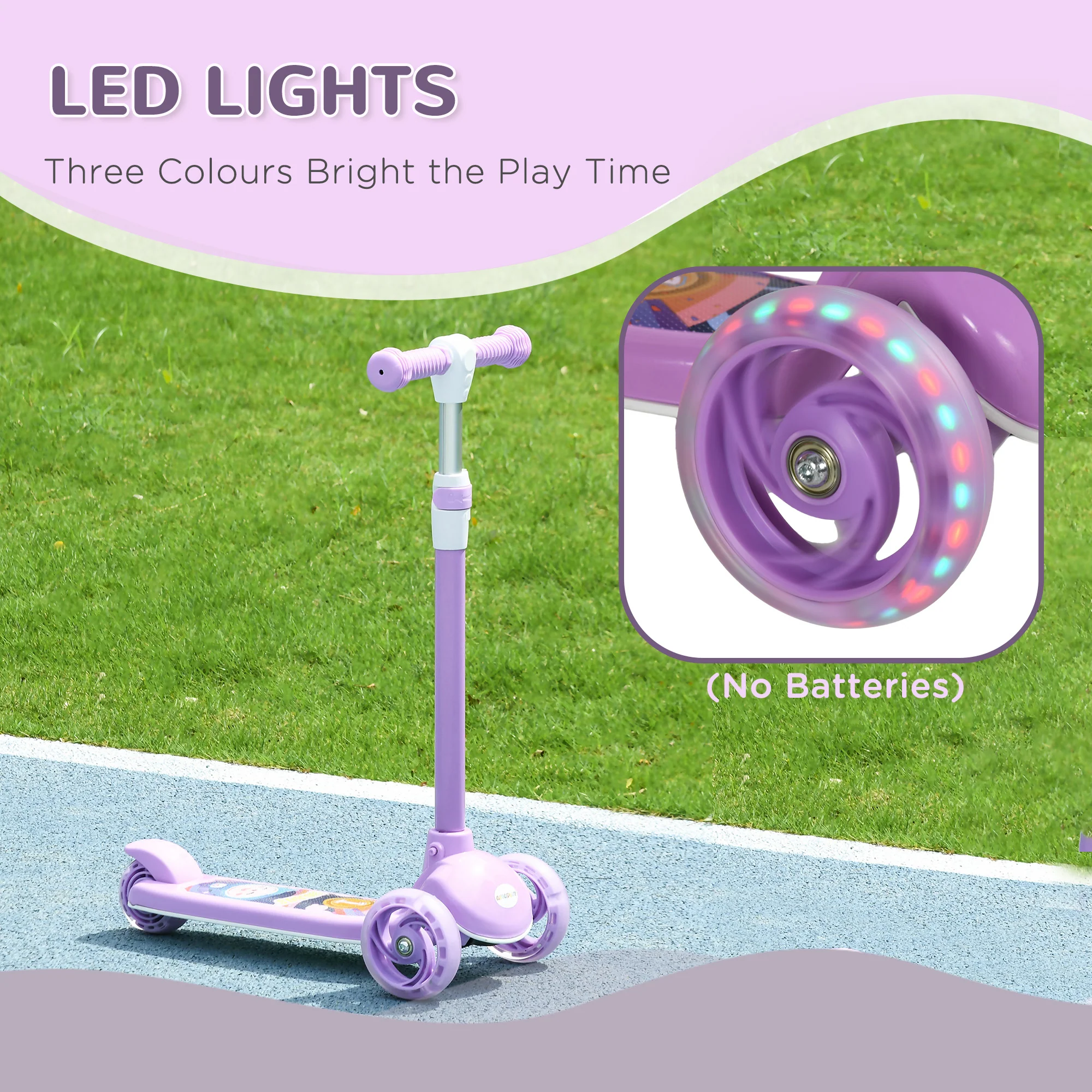 AIYAPLAY Kids 3 Wheel Scooter For 2-6 Years Old W/ Adjustable Height - Image 24