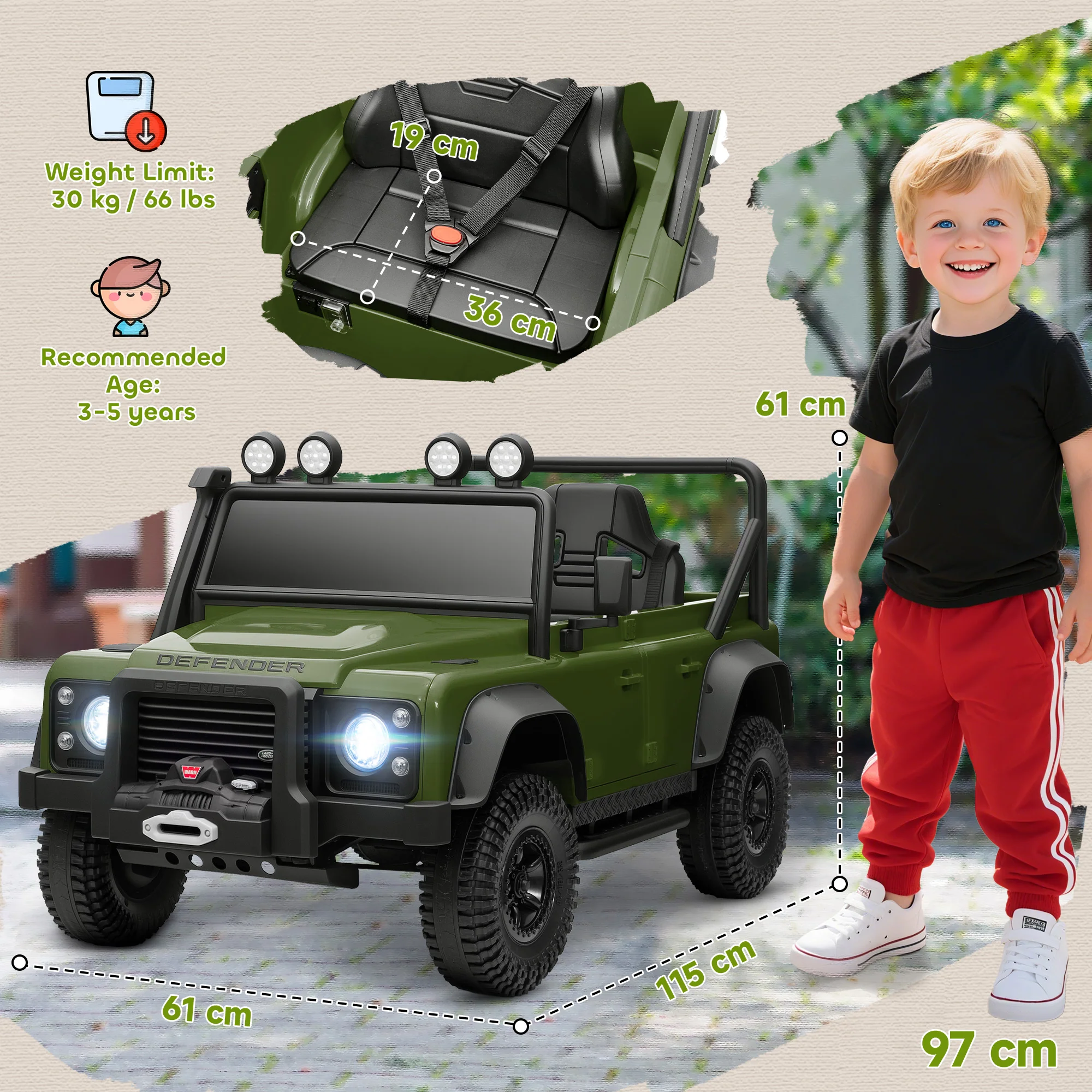 AIYAPLAY Kids Ride On Car, 12V Battery-Powered Electric Car With Remote - Image 14