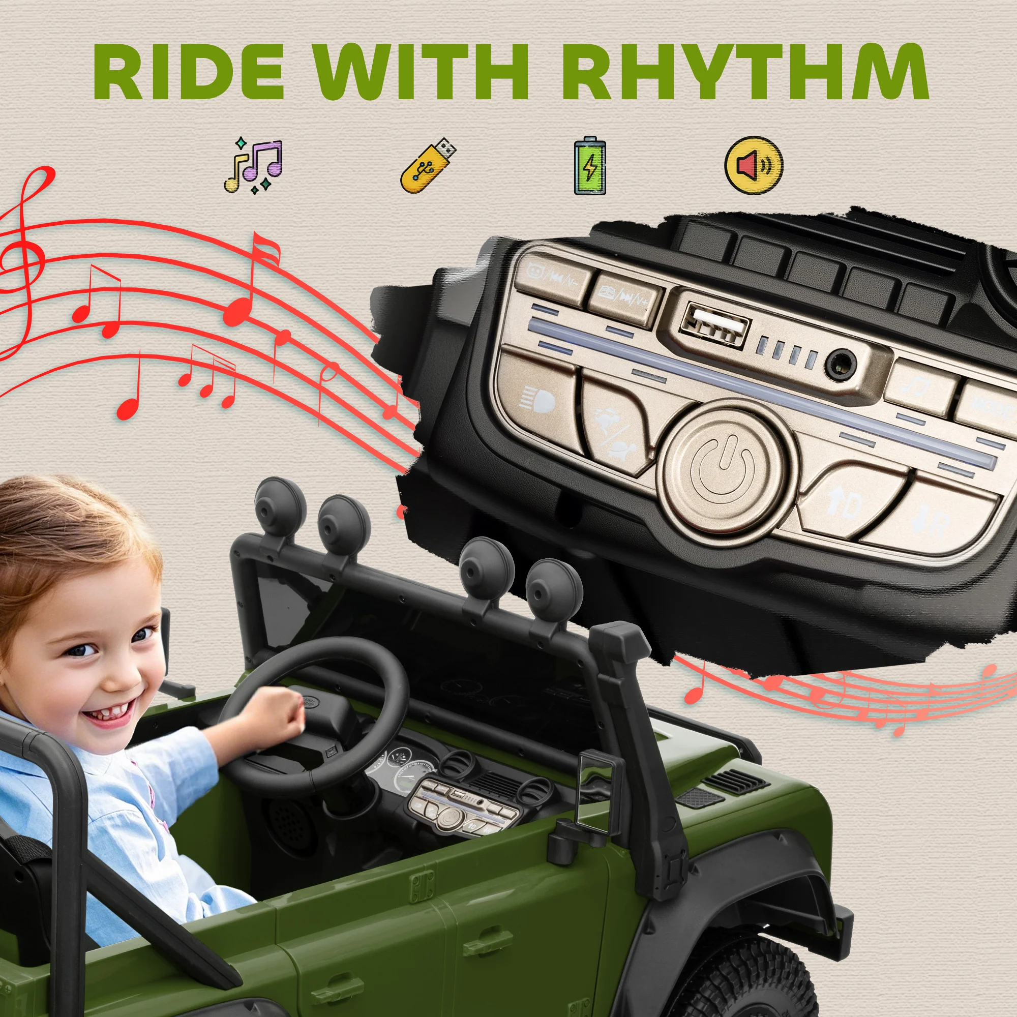 AIYAPLAY Kids Ride On Car, 12V Battery-Powered Electric Car With Remote - Image 18