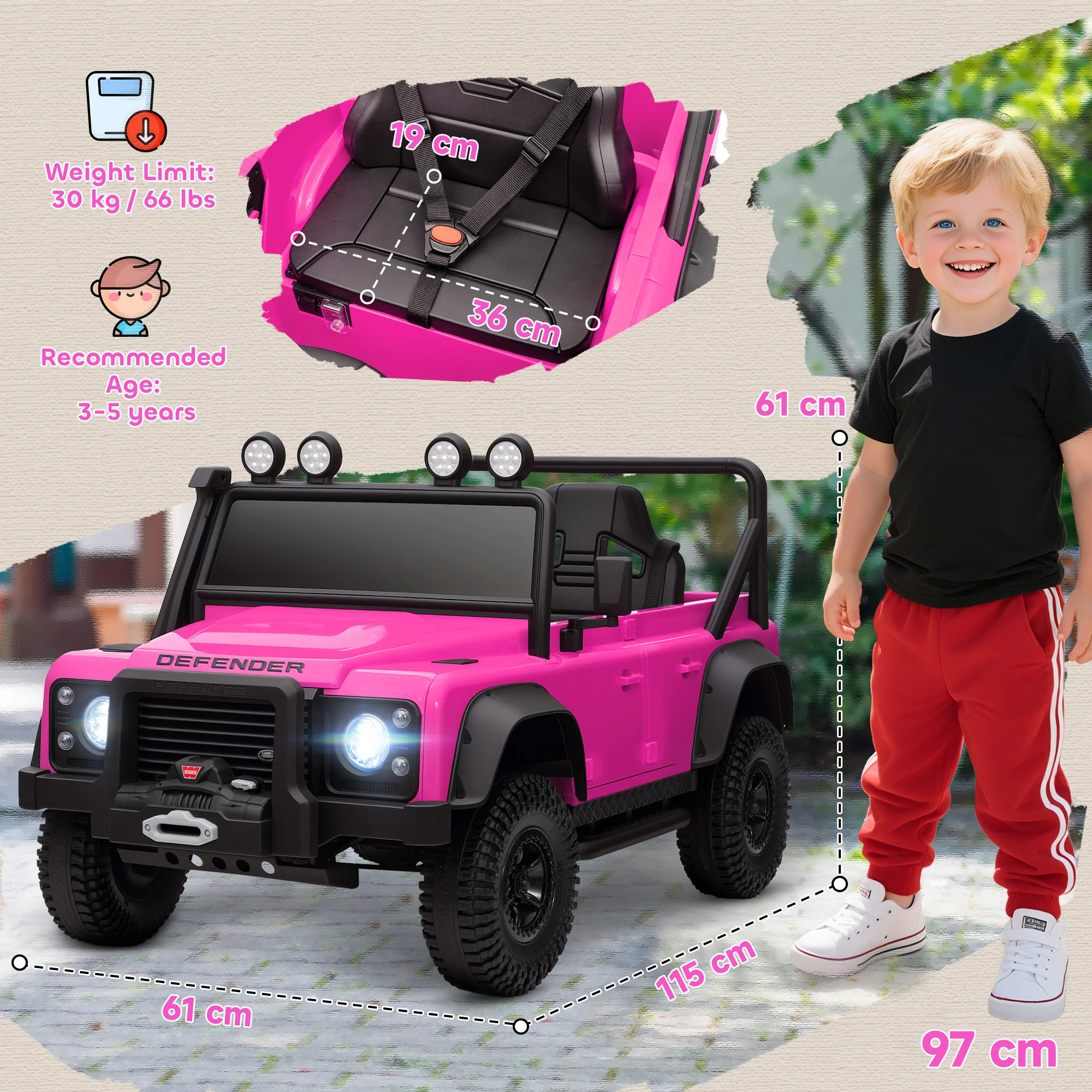 AIYAPLAY Kids Ride On Car, 12V Battery-Powered Electric Car With Remote - Image 23