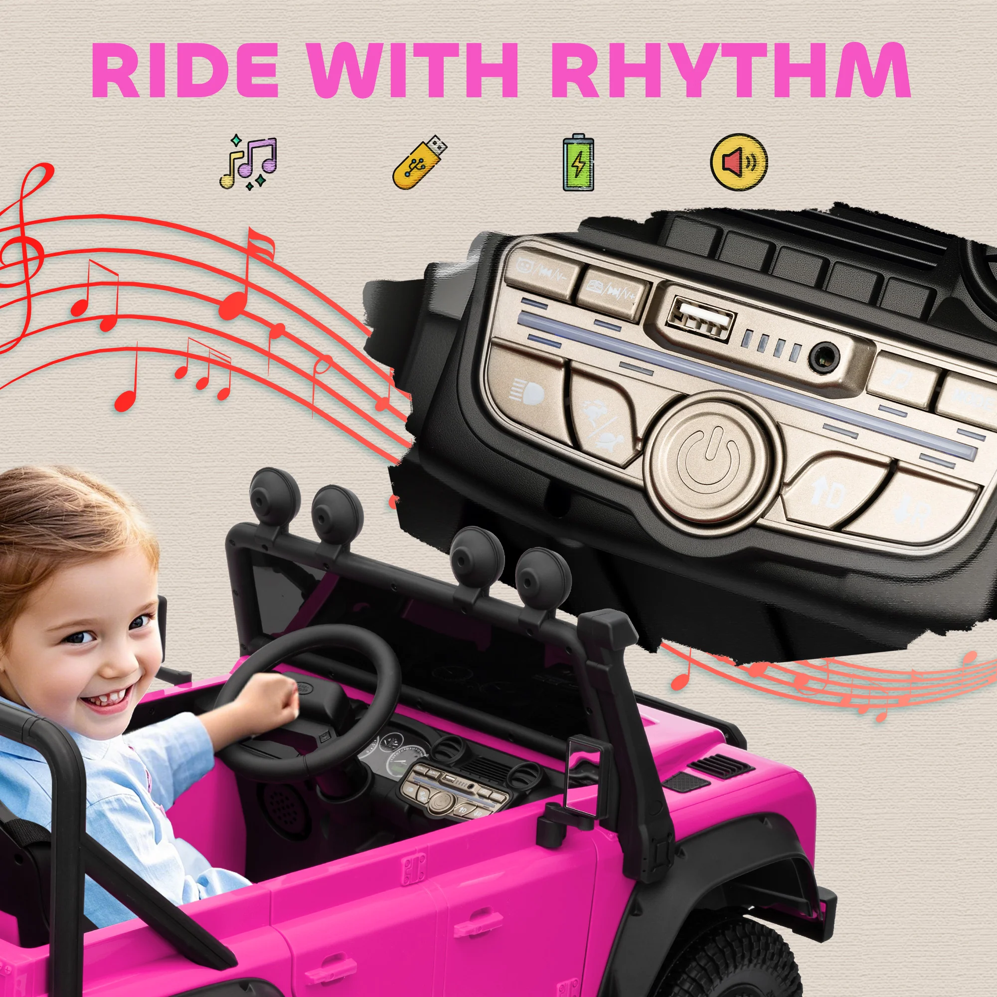 AIYAPLAY Kids Ride On Car, 12V Battery-Powered Electric Car With Remote - Image 27
