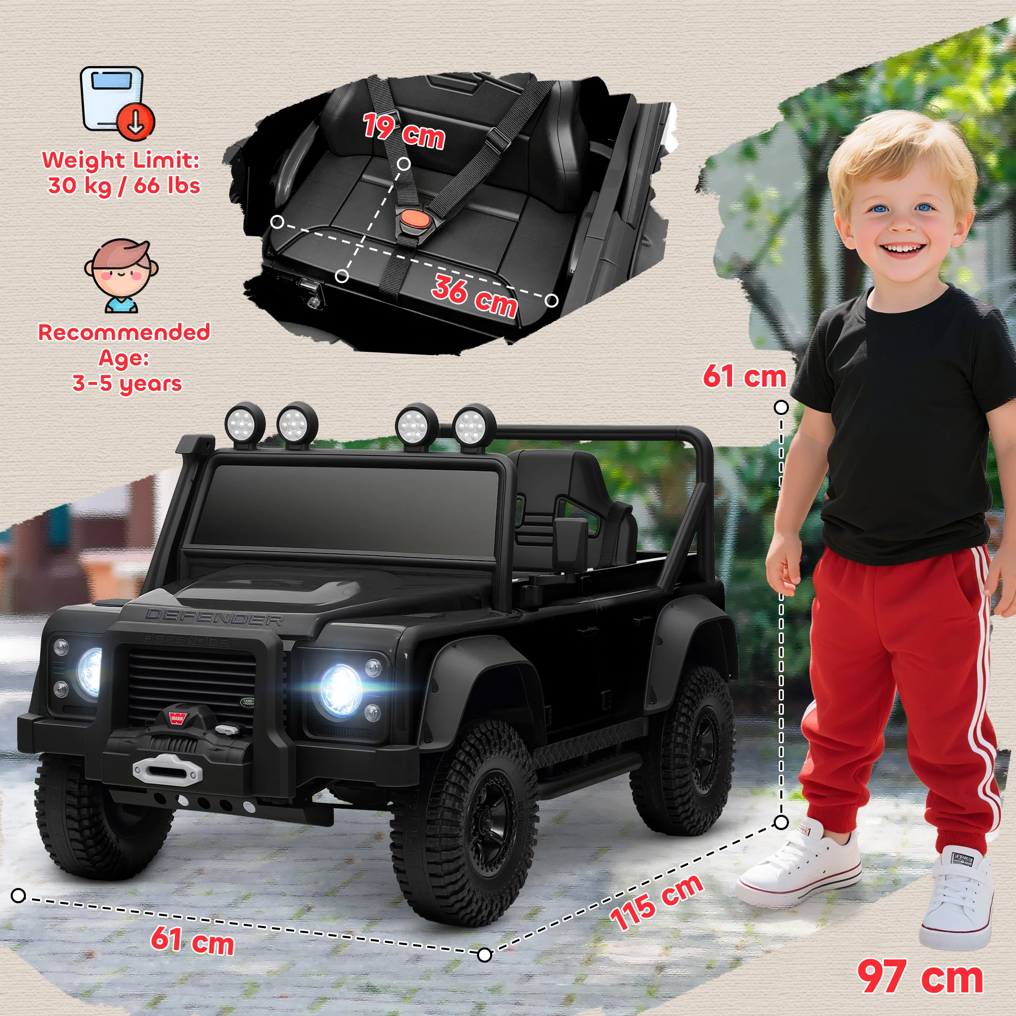 AIYAPLAY Kids Ride On Car, 12V Battery-Powered Electric Car With Remote - Image 5