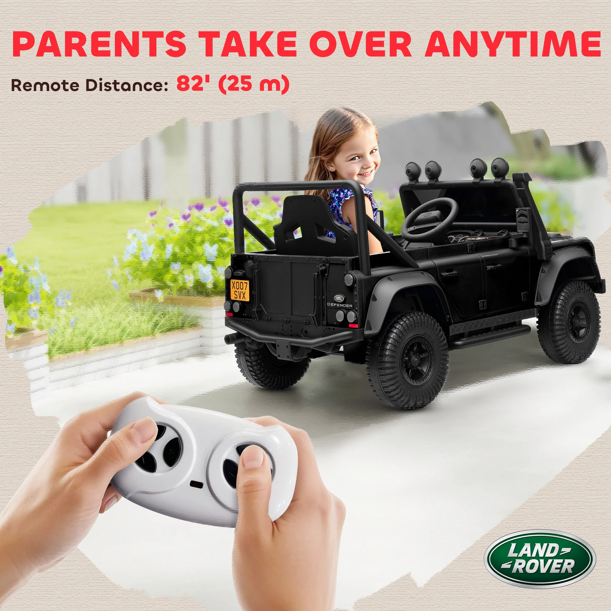 AIYAPLAY Kids Ride On Car, 12V Battery-Powered Electric Car With Remote - Image 8