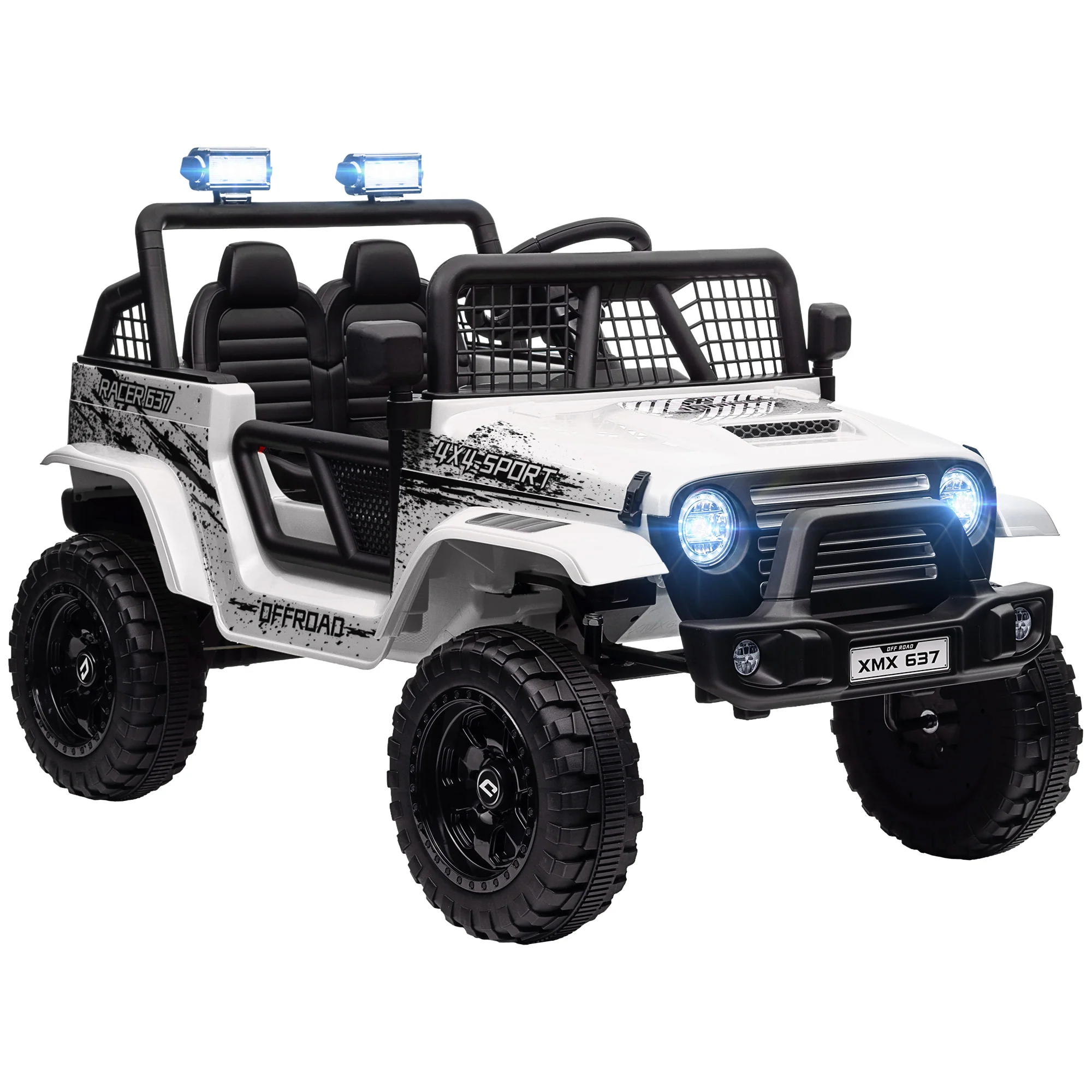 AIYAPLAY Kids Ride On Car, 12V Electric Truck W/ Suspension - Blue/Green/Pink/White