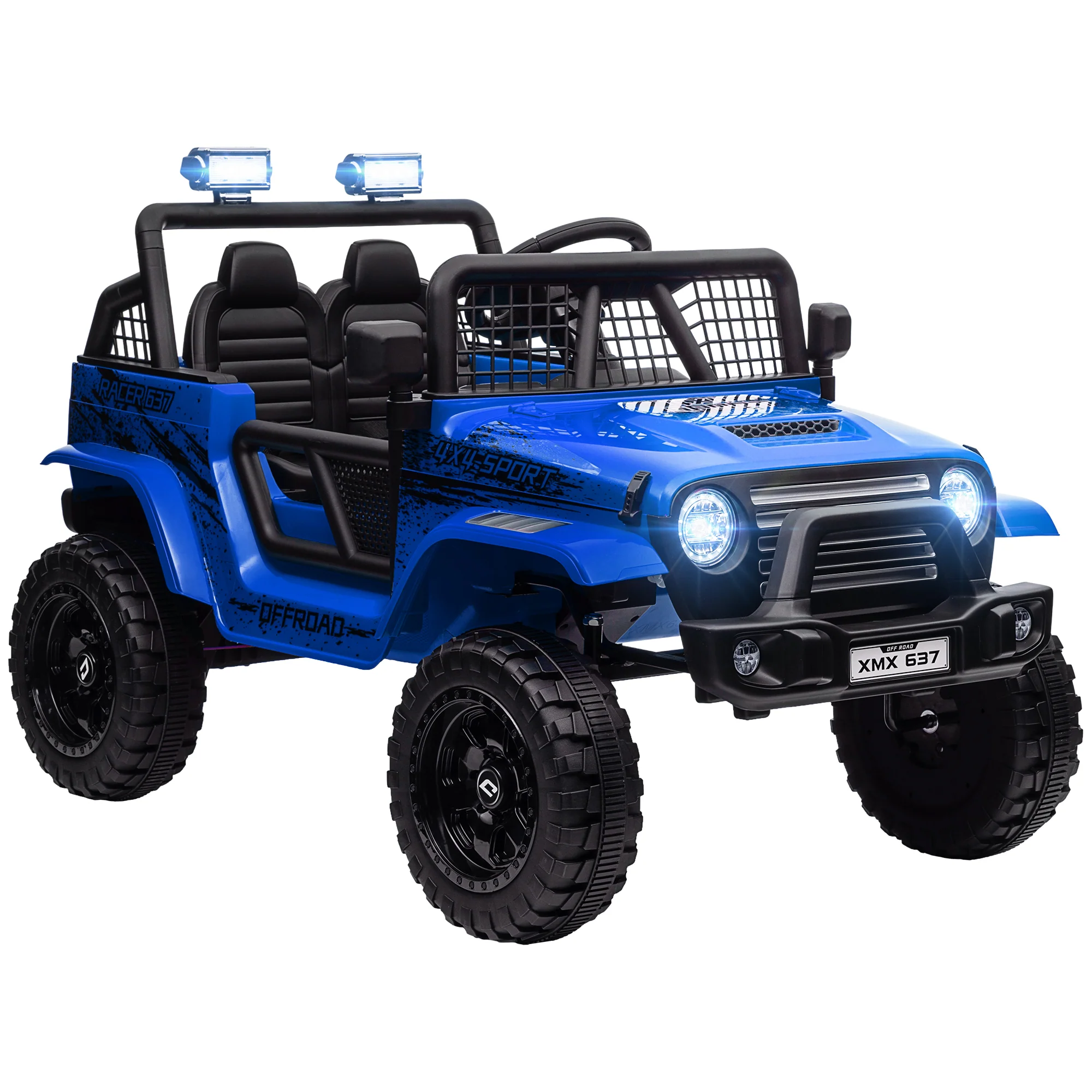 AIYAPLAY Kids Ride On Car, 12V Electric Truck W/ Suspension - Blue/Green/Pink/White - Image 10
