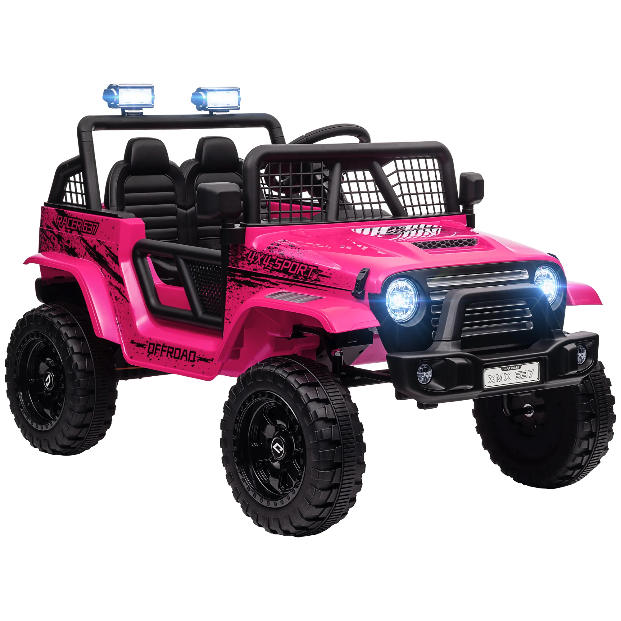 AIYAPLAY Kids Ride On Car, 12V Electric Truck W/ Suspension - Blue/Green/Pink/White - Image 27