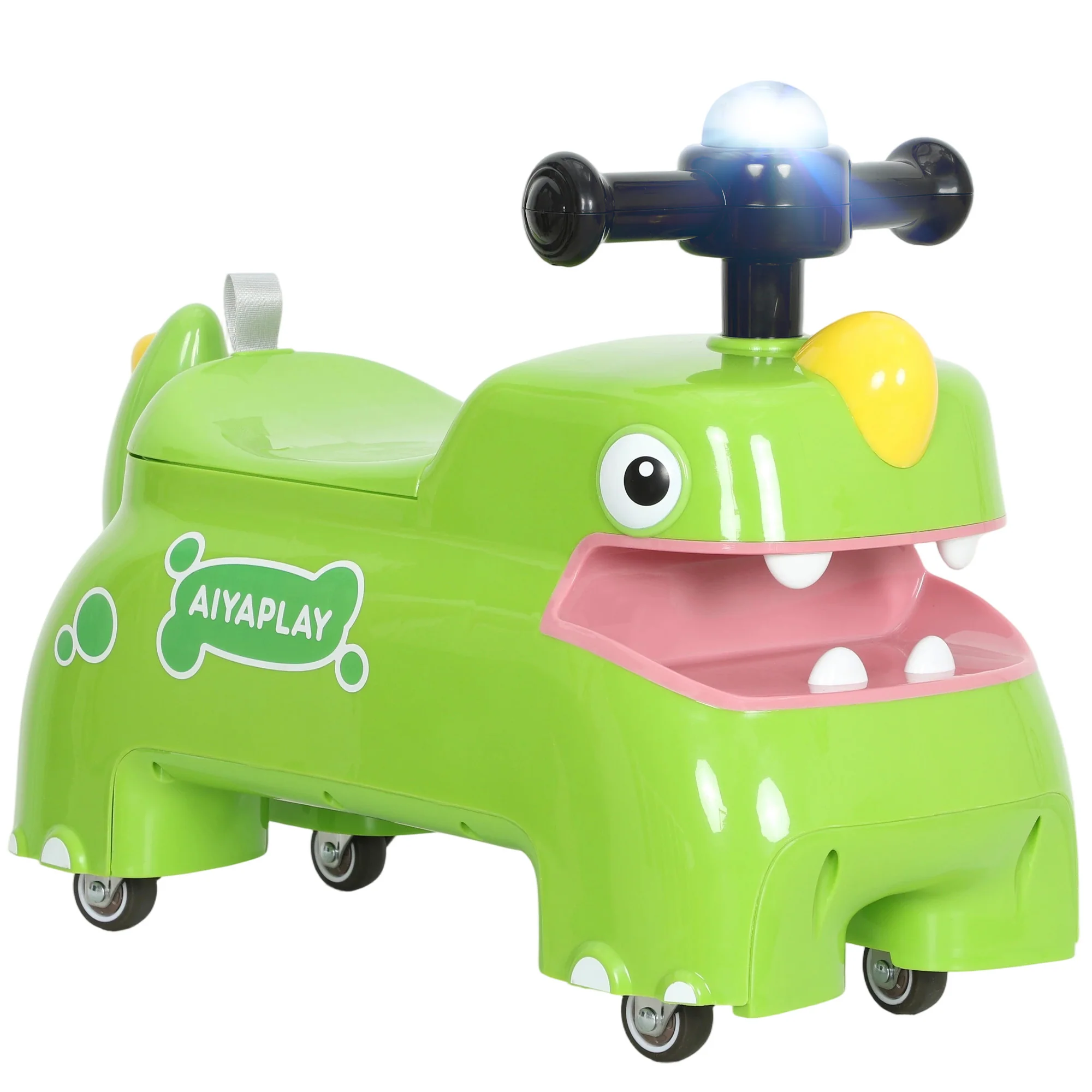 AIYAPLAY Kids Ride On Car, Dinosaur Shape Toddler Walker, Green