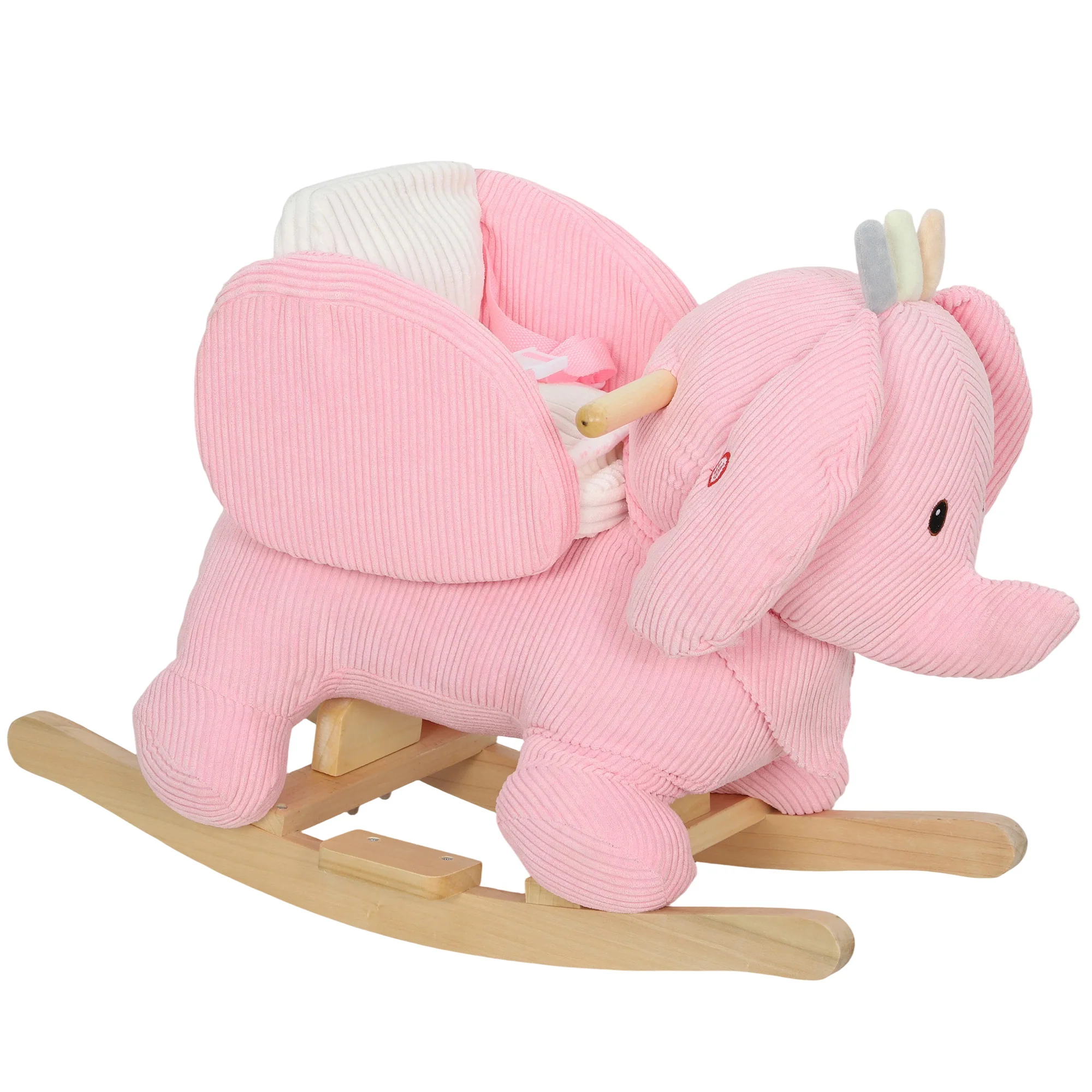 AIYAPLAY Kids Rocking Horse, Baby Ride On Rocker With Safety Belt, Pink