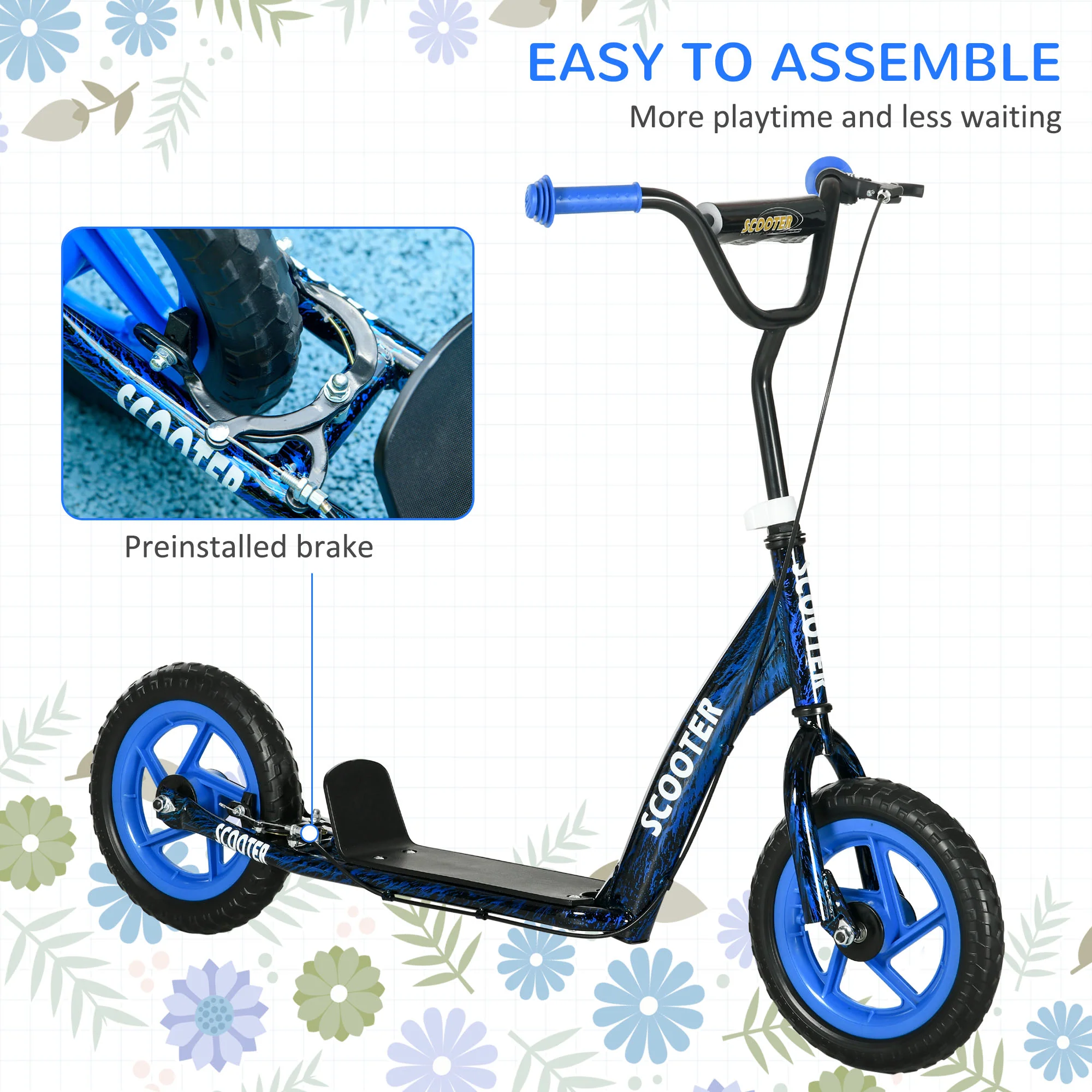 AIYAPLAY Kids Scooter With Adjustable Handlebar, Kick Scooter - Image 4