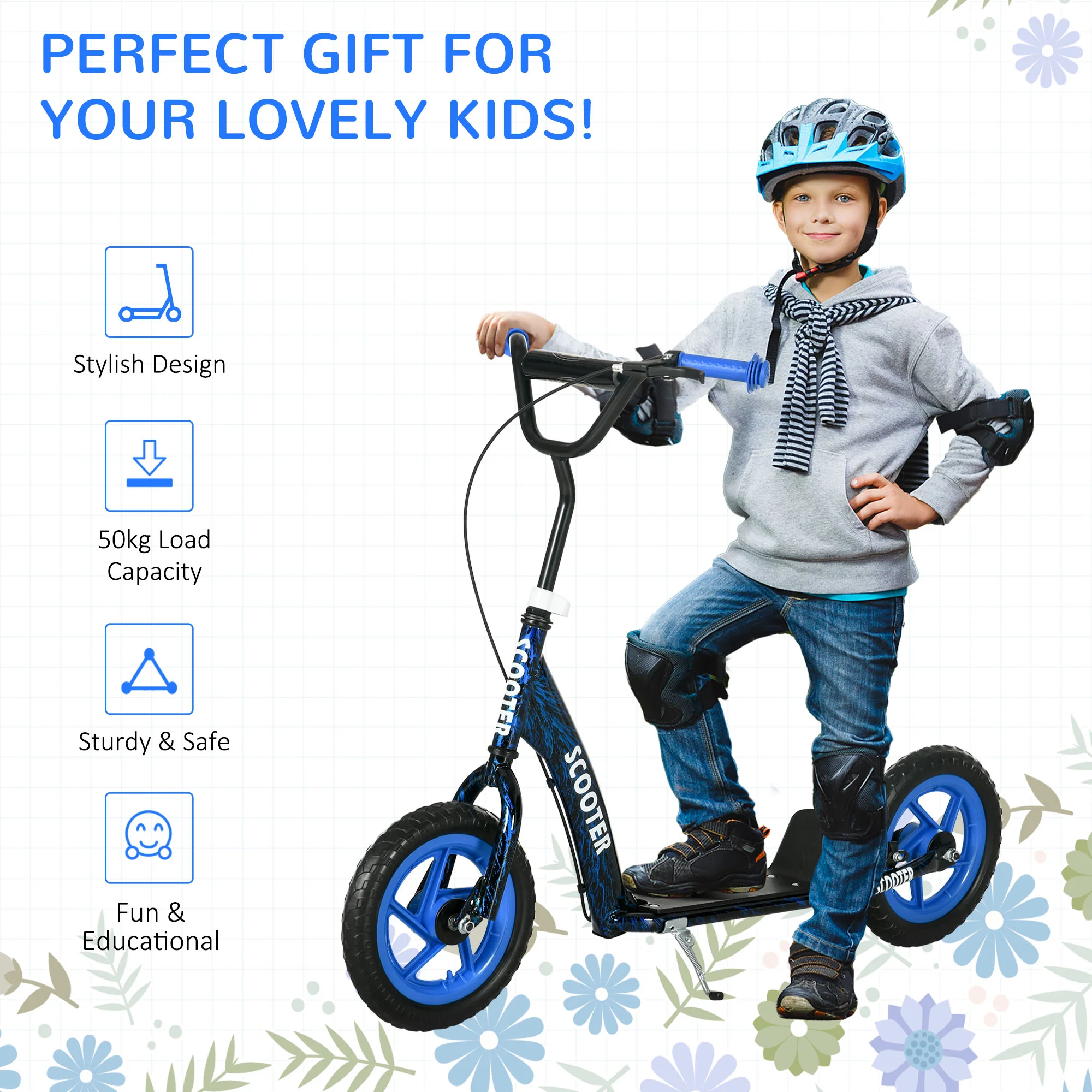 AIYAPLAY Kids Scooter With Adjustable Handlebar, Kick Scooter - Image 7