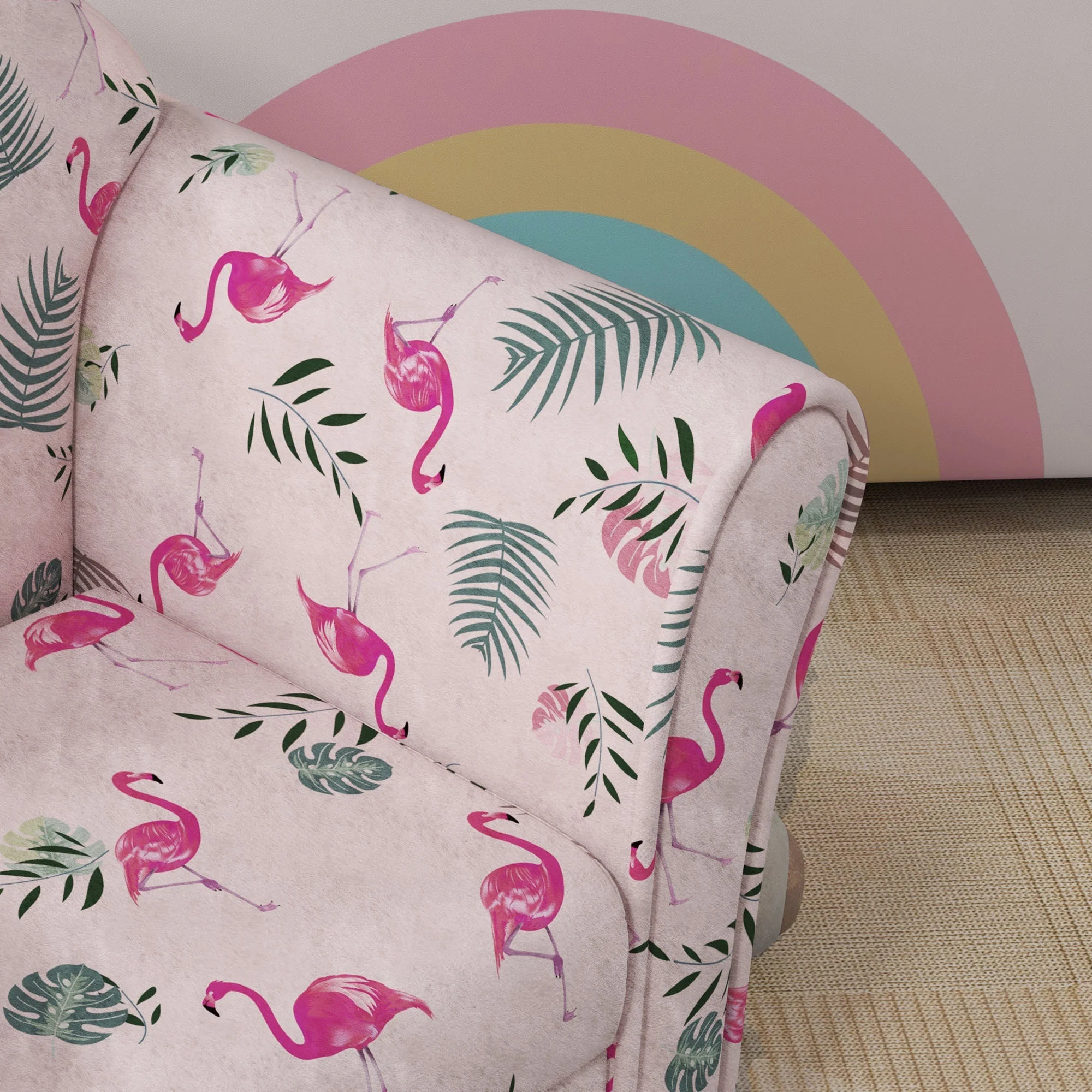 AIYAPLAY Kids Sofa Chair with Flamingo Design for Bedroom, Playroom, Pink - Image 8