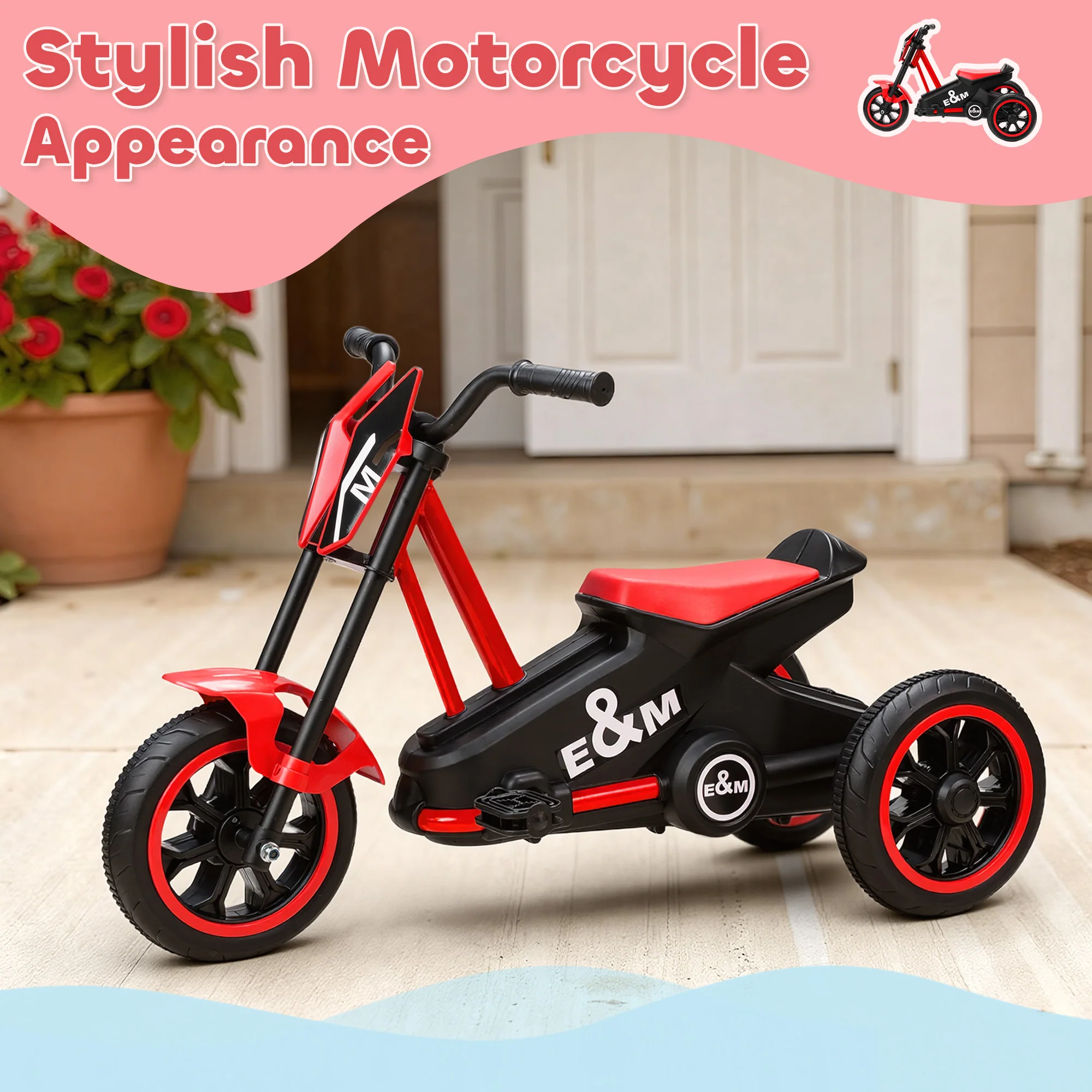 AIYAPLAY Kids Tricycle Baby Trike, 3 Wheel Toddler Balance Bike - Image 4