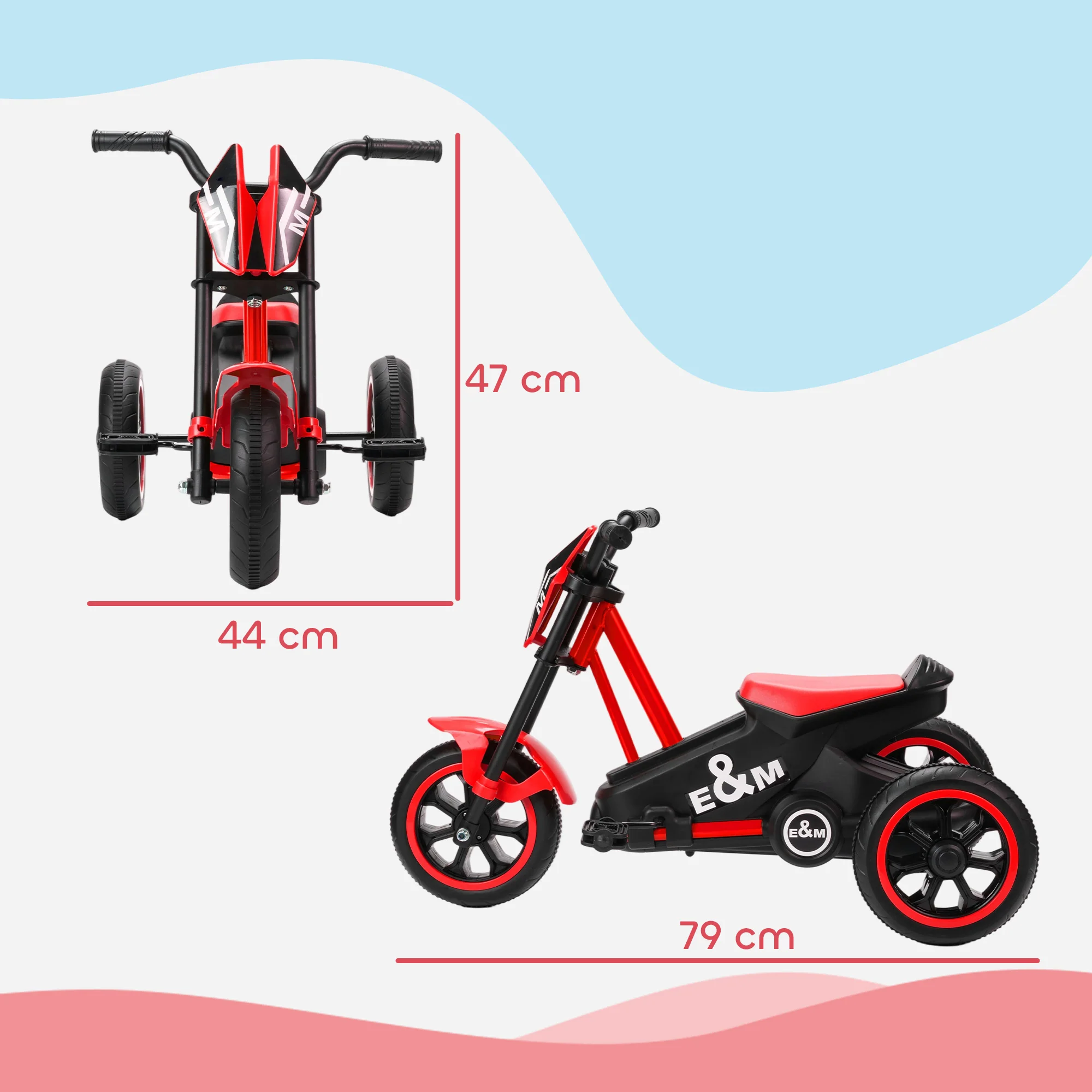 AIYAPLAY Kids Tricycle Baby Trike, 3 Wheel Toddler Balance Bike - Image 5