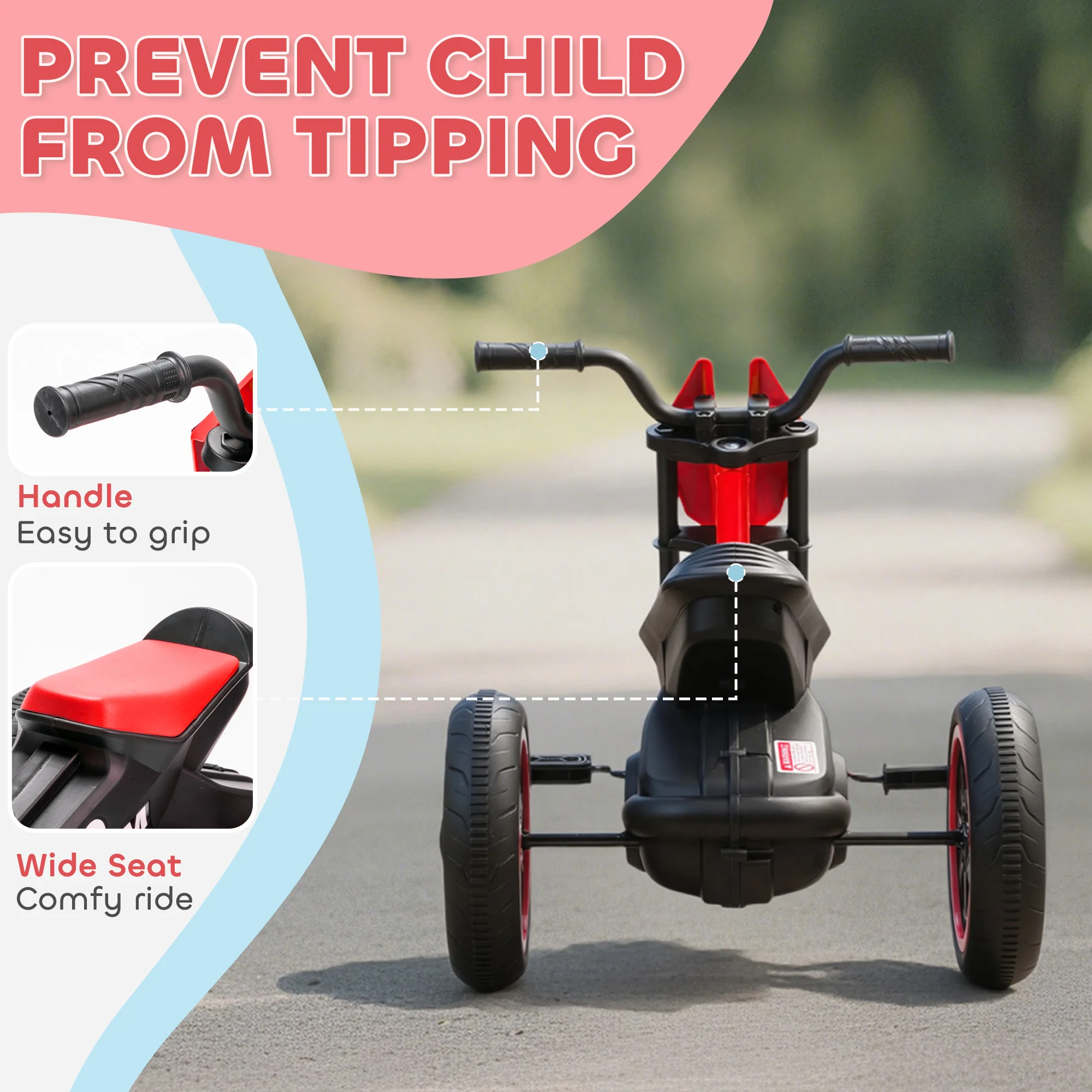 AIYAPLAY Kids Tricycle Baby Trike, 3 Wheel Toddler Balance Bike - Image 6