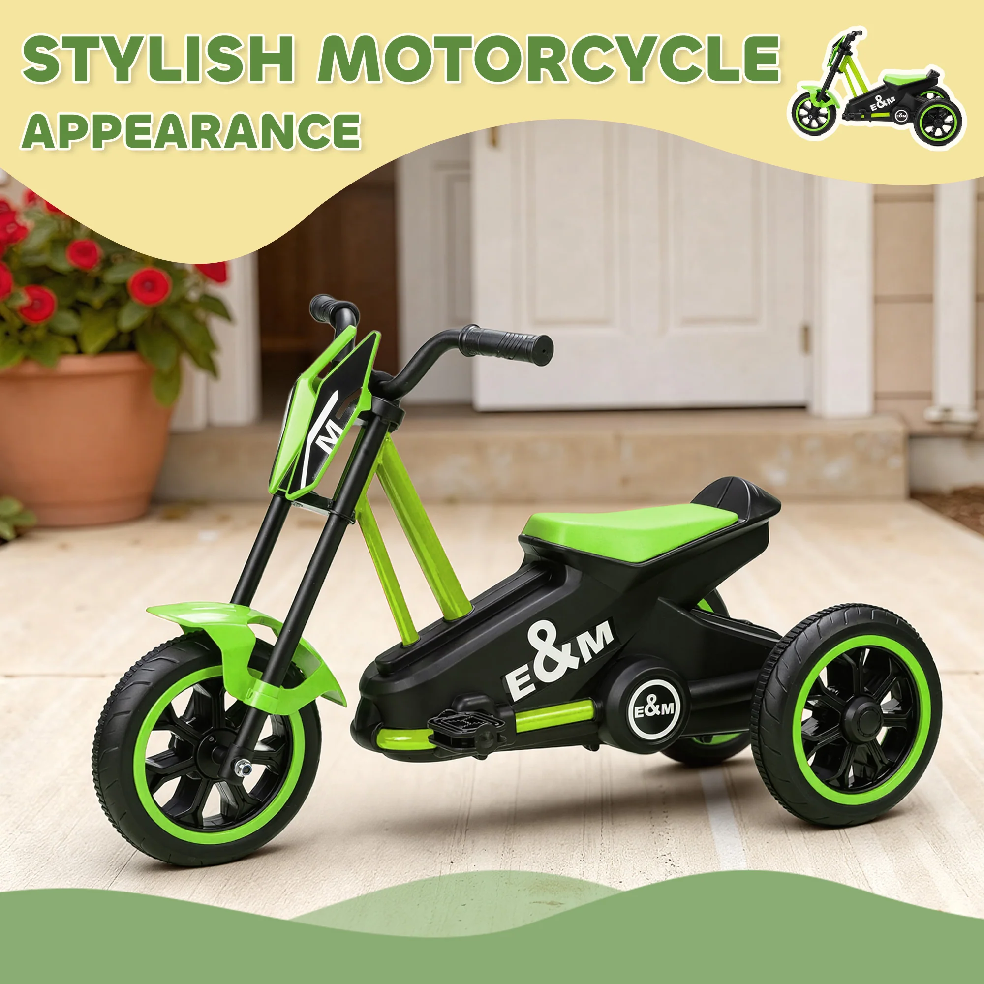 AIYAPLAY Kids Tricycle Baby Trike, 3 Wheel Toddler Balance Bike - Image 4
