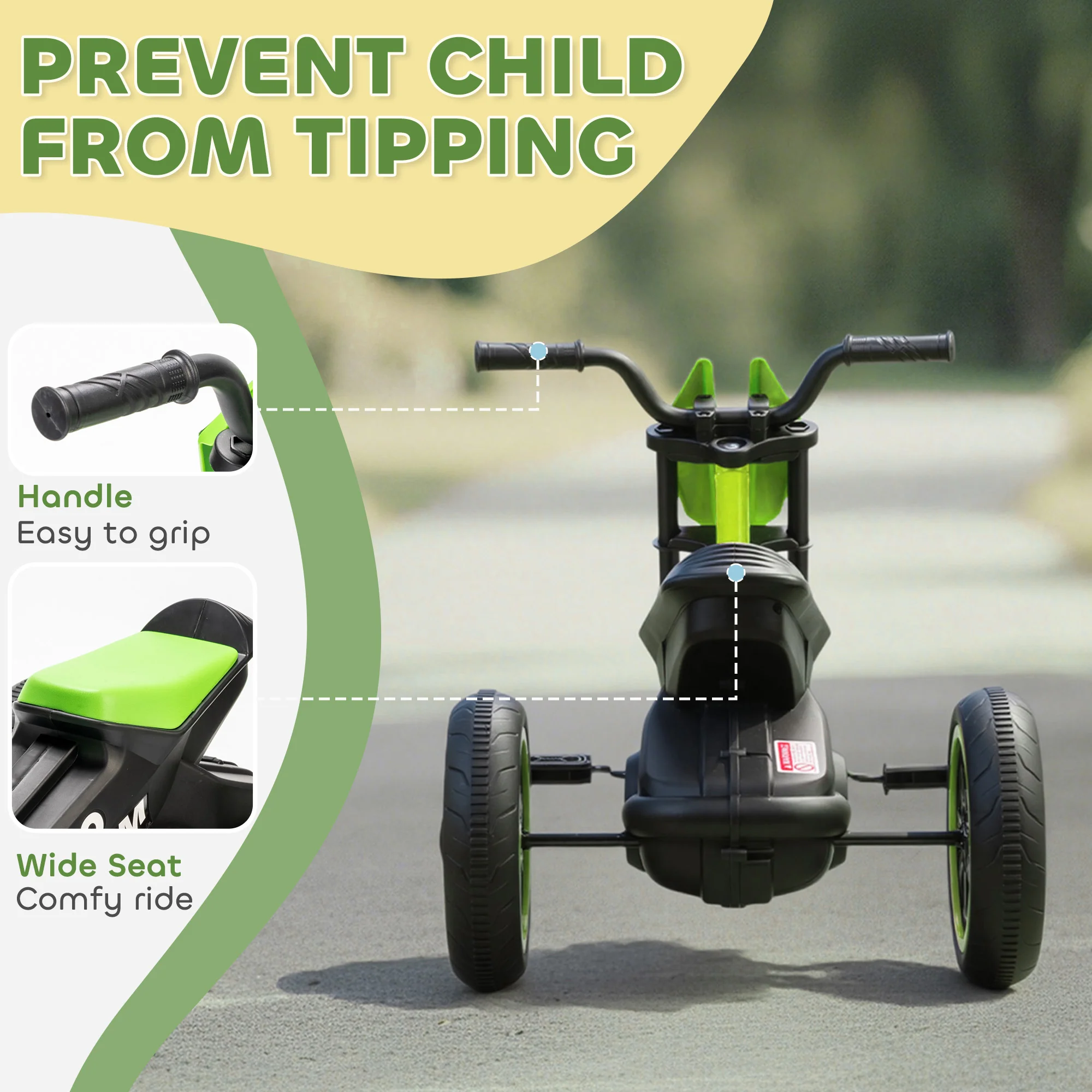 AIYAPLAY Kids Tricycle Baby Trike, 3 Wheel Toddler Balance Bike - Image 6