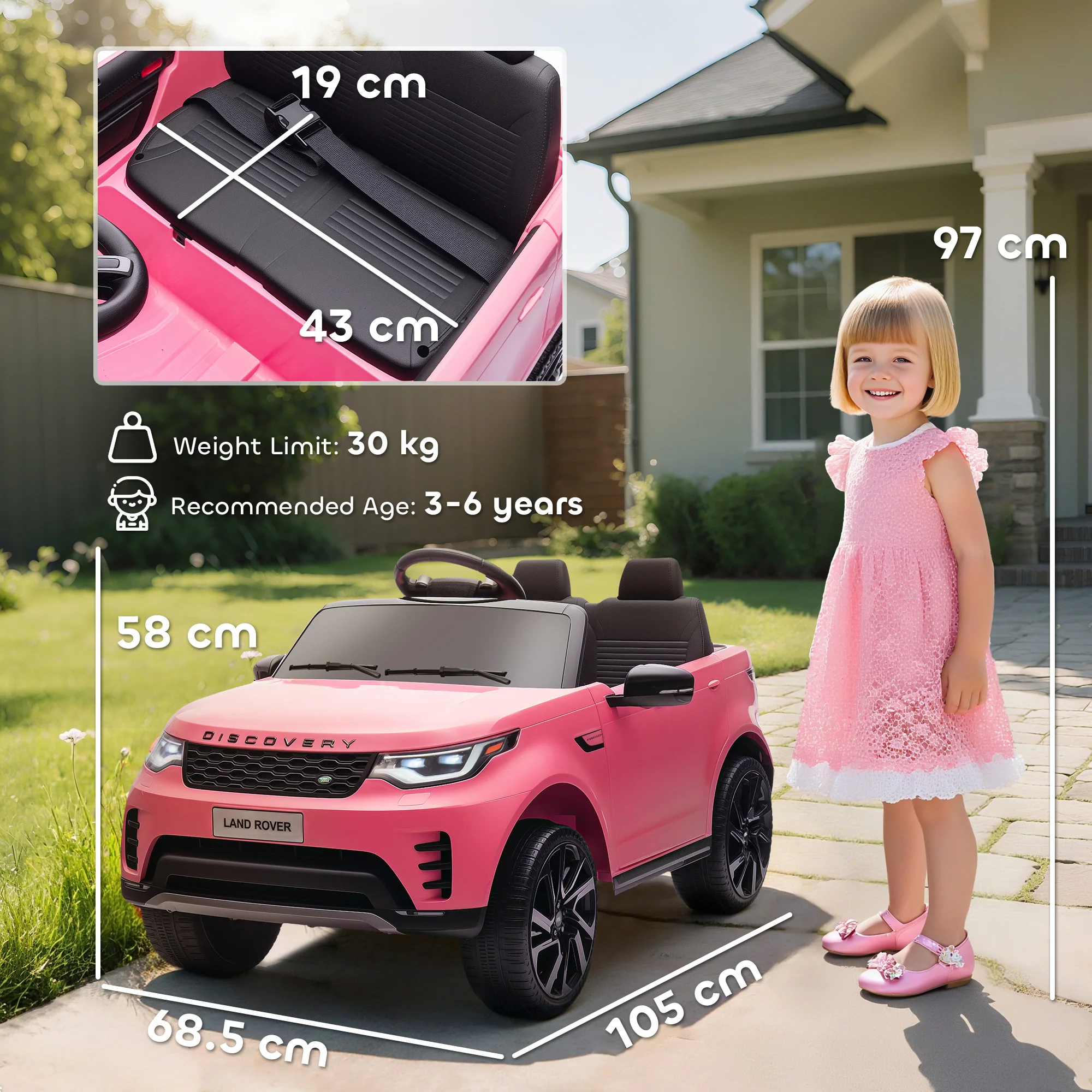AIYAPLAY Land Rover Discovery Licensed 12V Kids Electric Car W/ Remote - Image 23