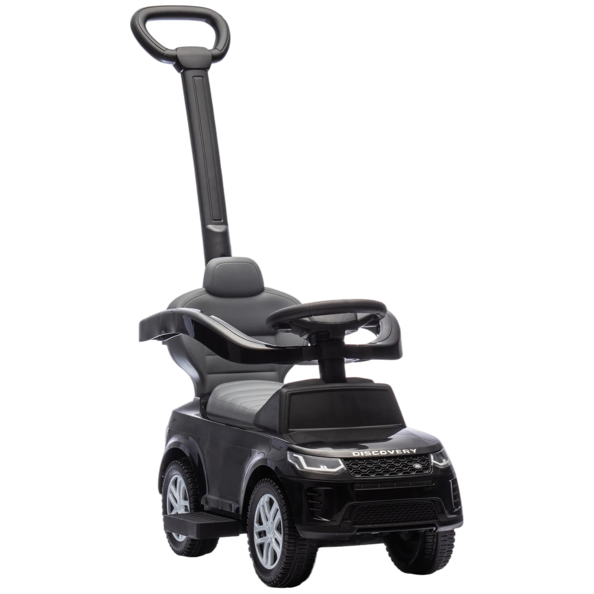 AIYAPLAY Land Rover Licensed Baby Push Car, 2-in-1 Ride On Car, Black