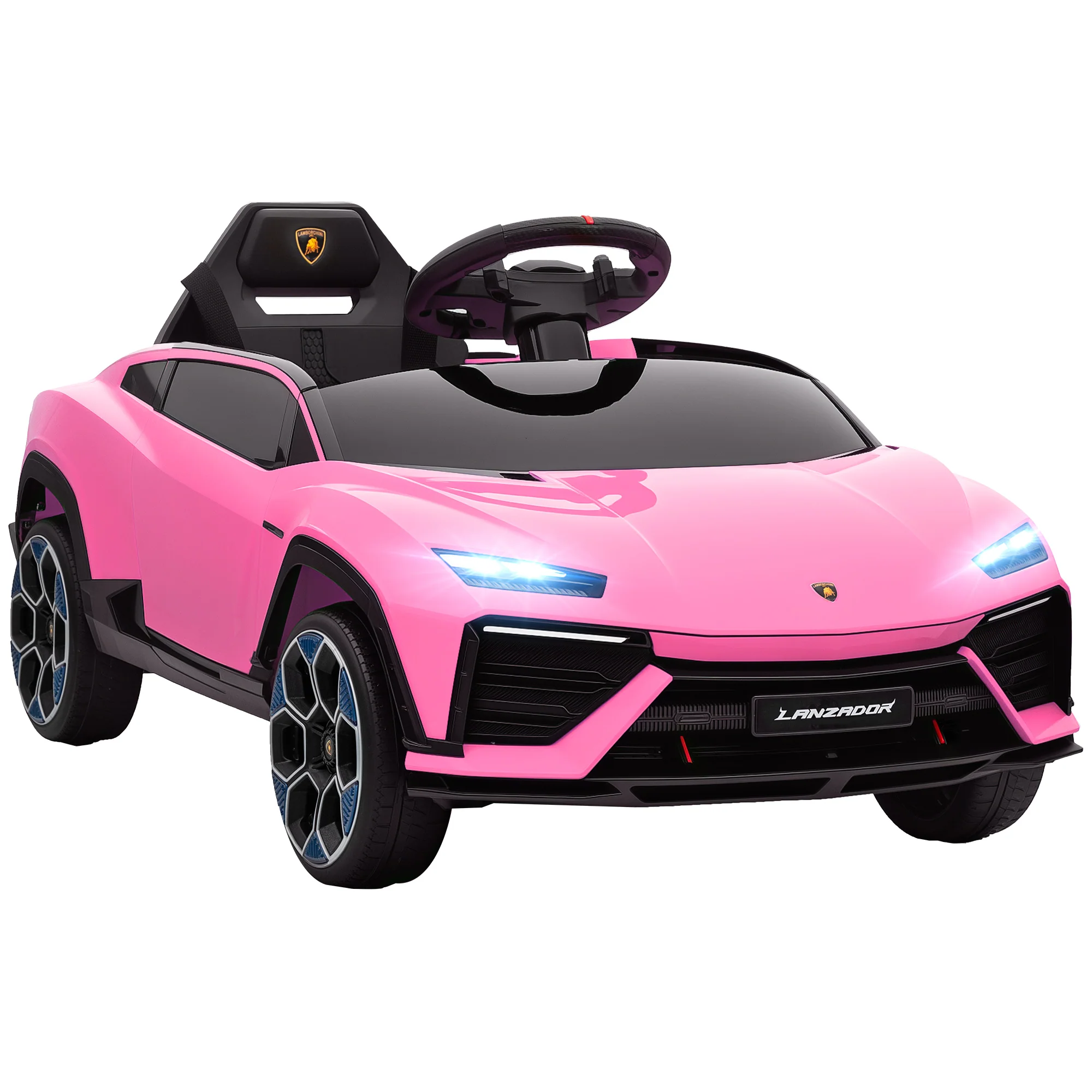 AIYAPLAY Licensed Lamborghini Electric Ride On Car With Suspension, Pink