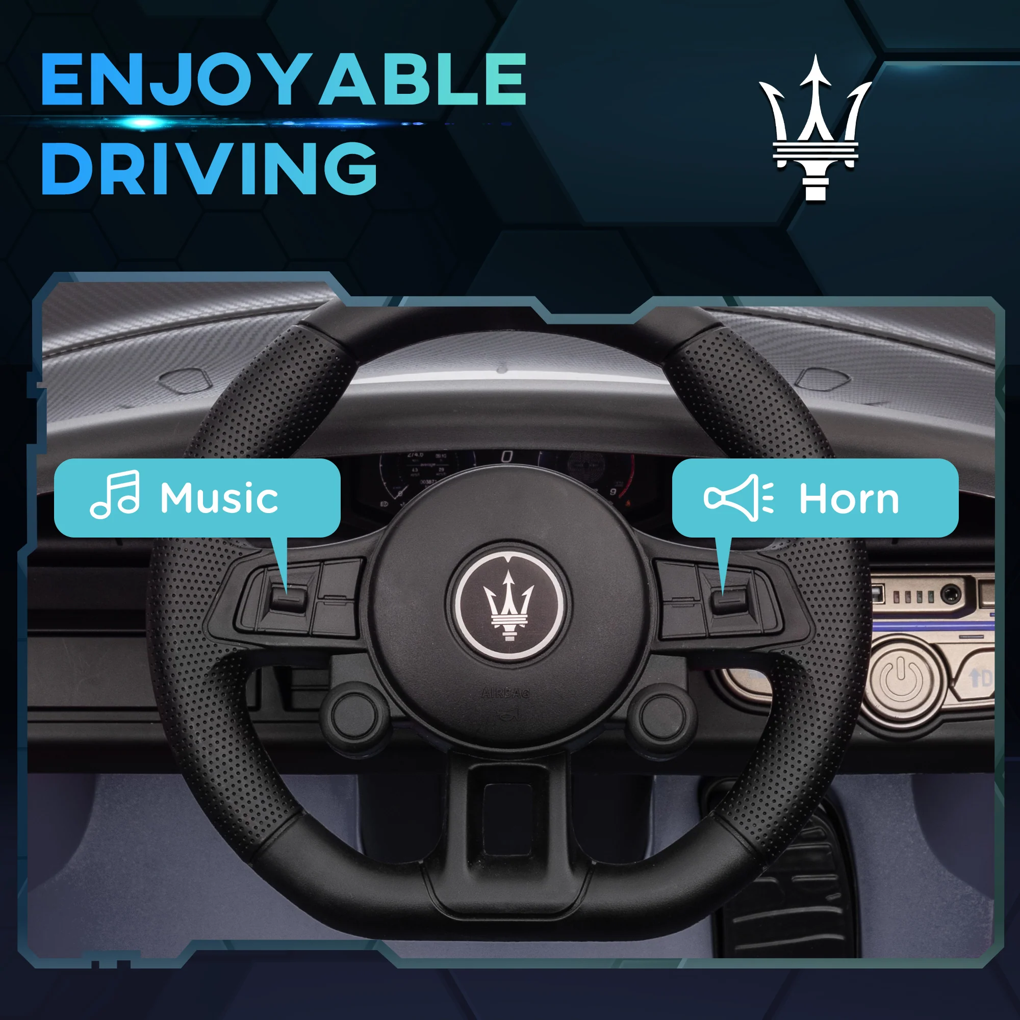 AIYAPLAY Maserati GT2 Licensed 12V Electric Ride On Car W/ Remote - Grey/Pink/White - Image 15