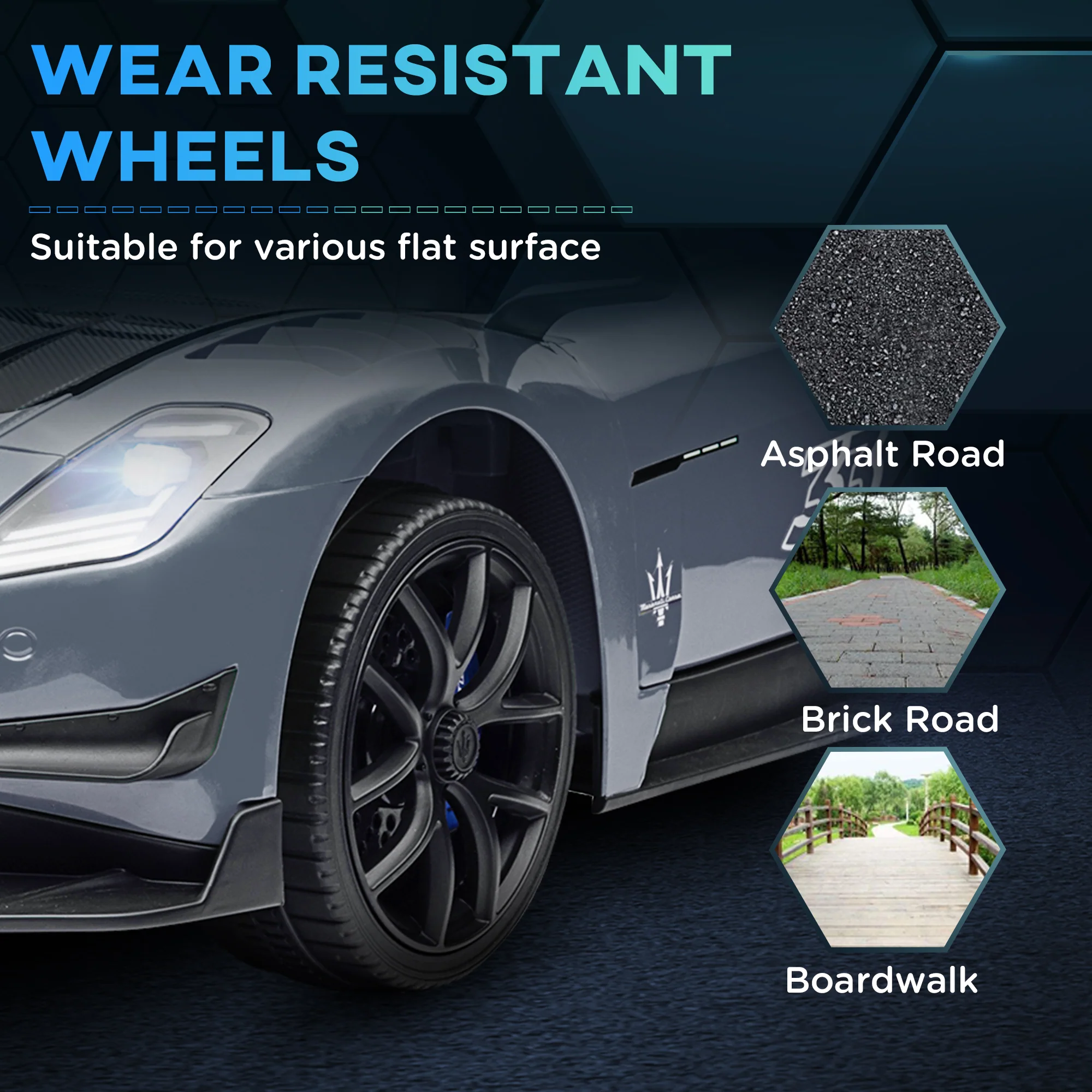 AIYAPLAY Maserati GT2 Licensed 12V Electric Ride On Car W/ Remote - Grey/Pink/White - Image 17