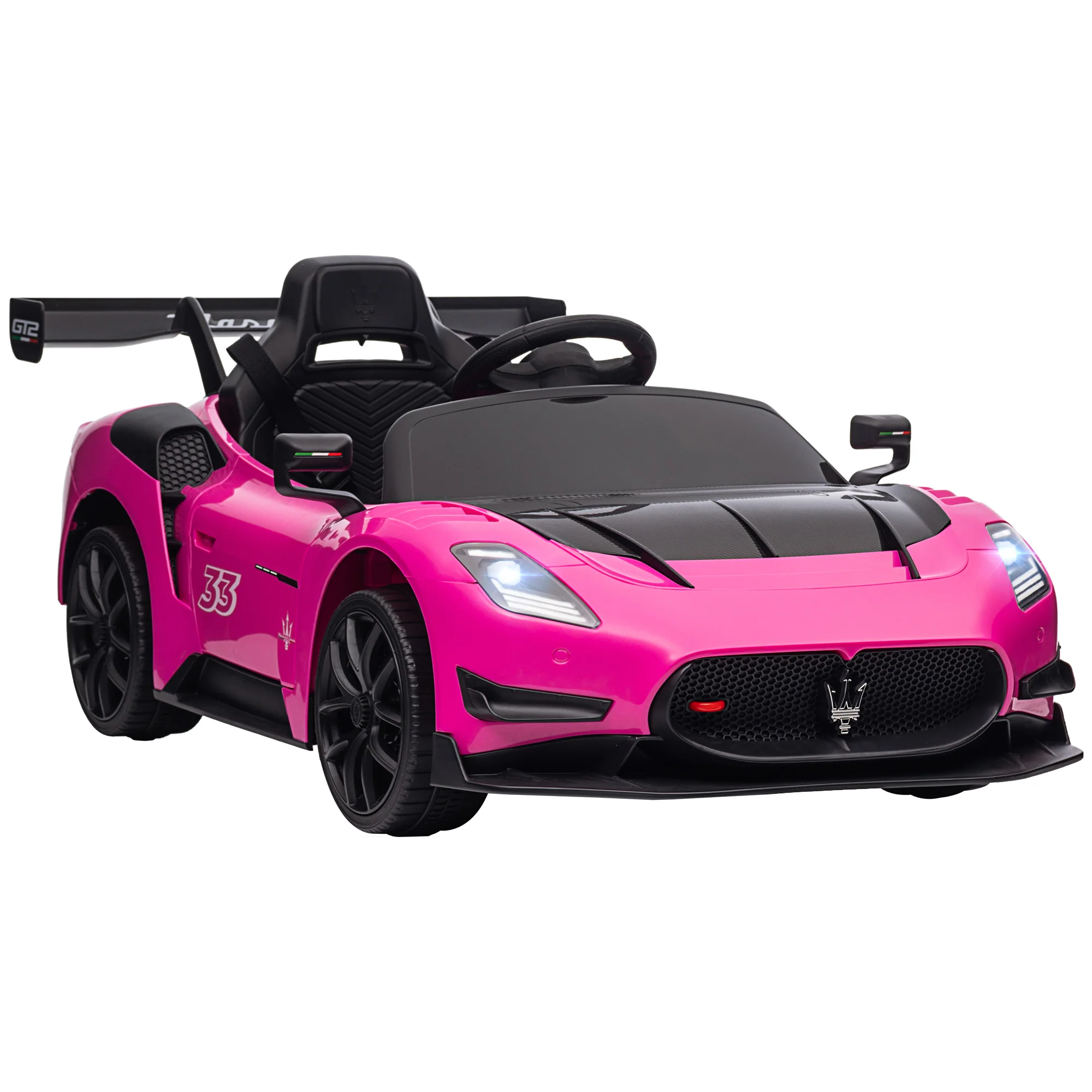 AIYAPLAY Maserati GT2 Licensed 12V Electric Ride On Car W/ Remote - Grey/Pink/White - Image 18