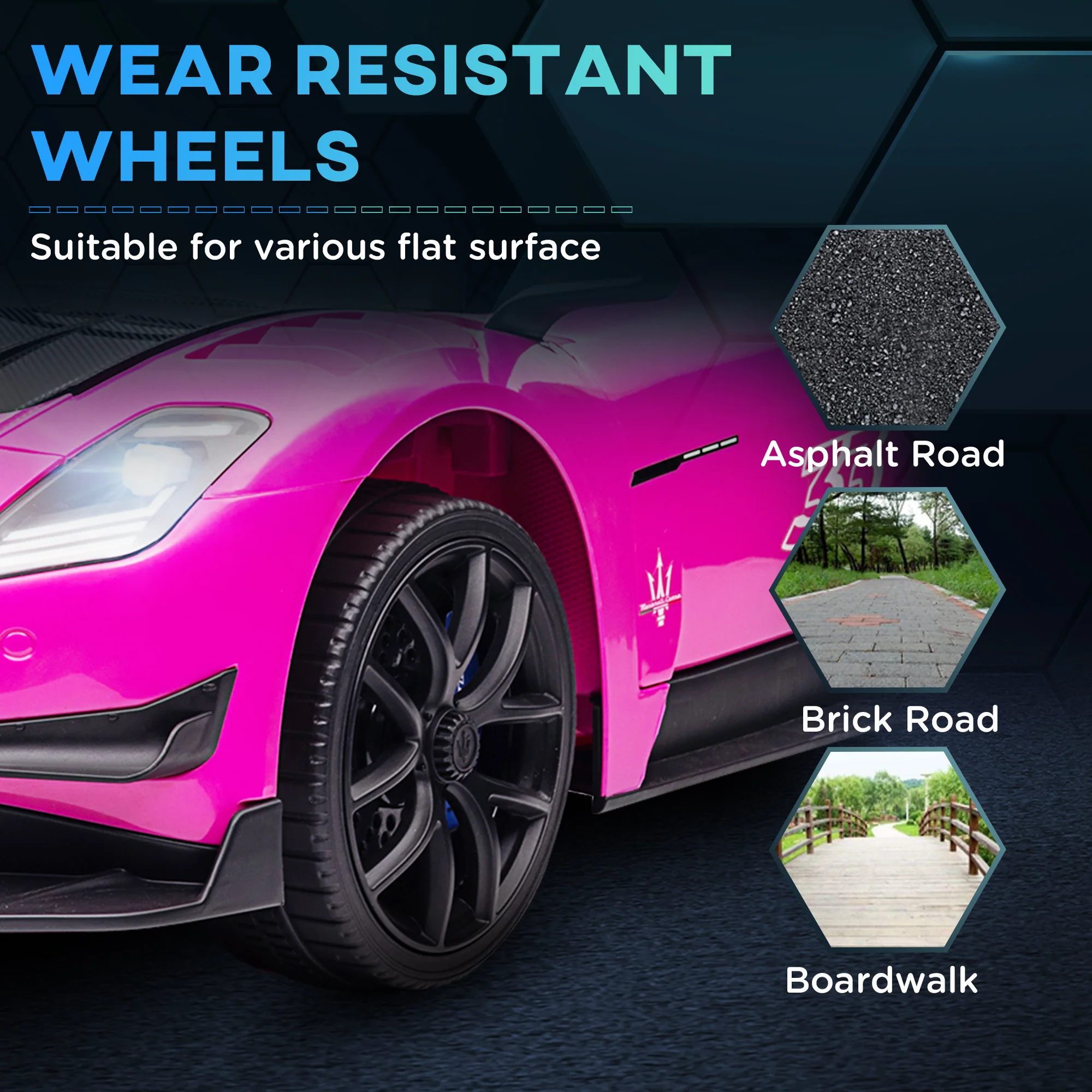 AIYAPLAY Maserati GT2 Licensed 12V Electric Ride On Car W/ Remote - Grey/Pink/White - Image 25