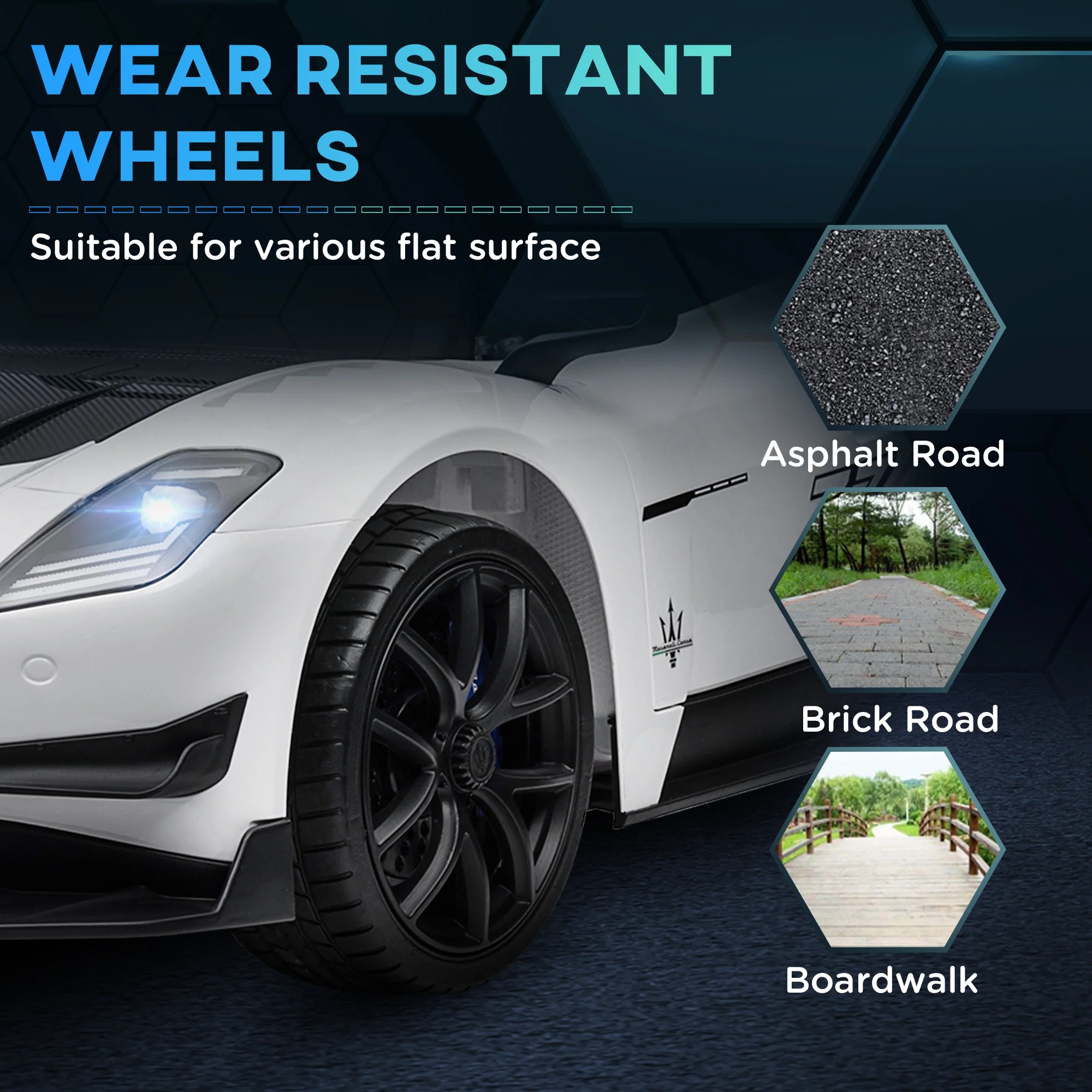 AIYAPLAY Maserati GT2 Licensed 12V Electric Ride On Car W/ Remote - Grey/Pink/White - Image 9