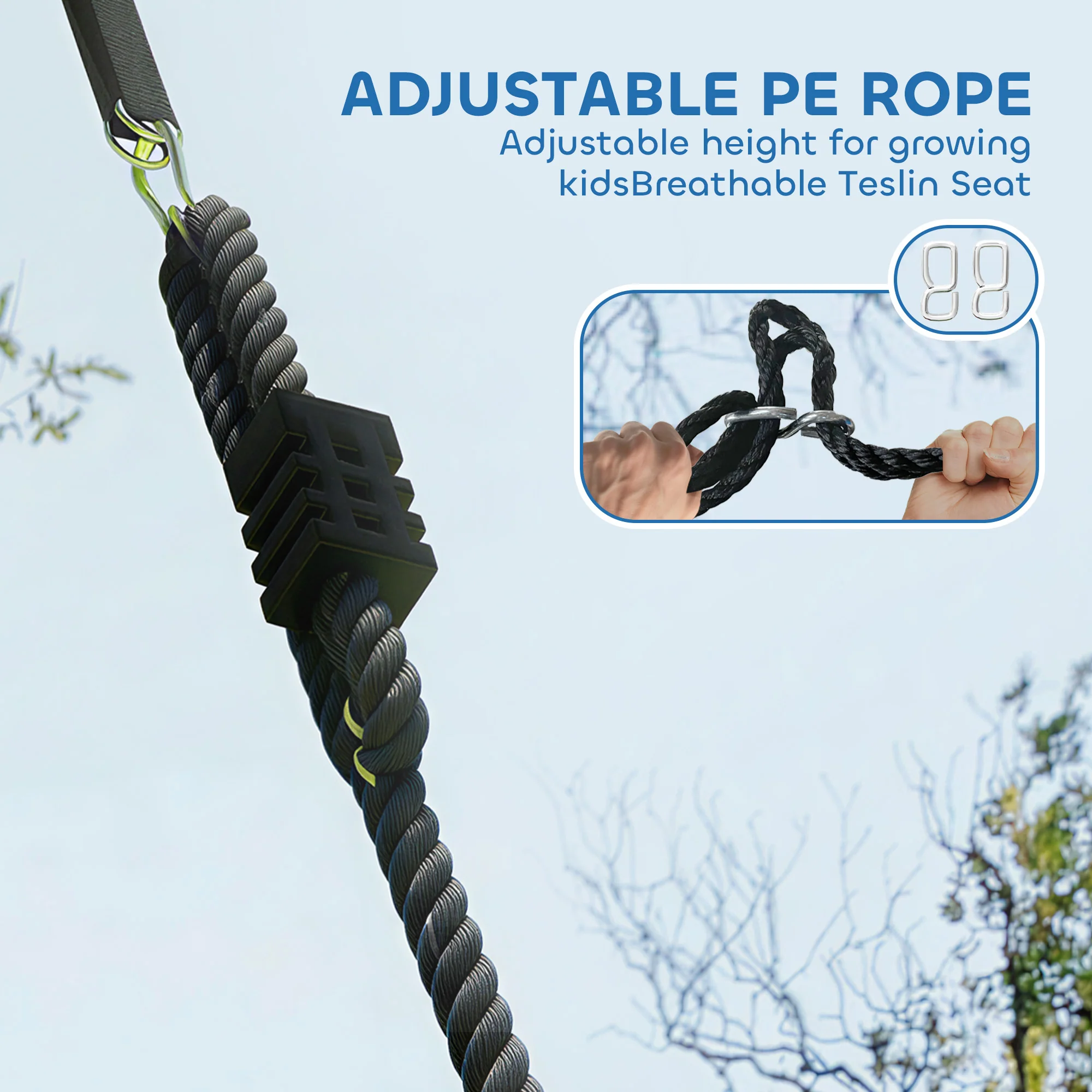 AIYAPLAY Nest Swing Heavy Duty 300kg Waterproof 120 Cm Rainbow - Image 6