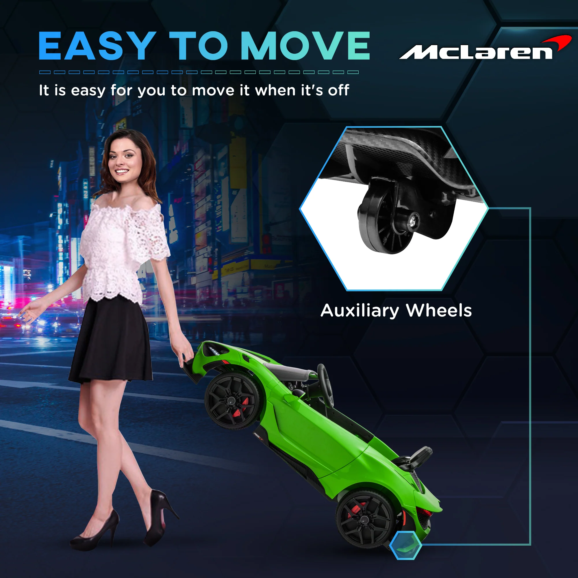 AIYAPLAY Orange McLaren 765LT Licensed 12V Kids Ride On Car W/ MP3 Music - Image 13