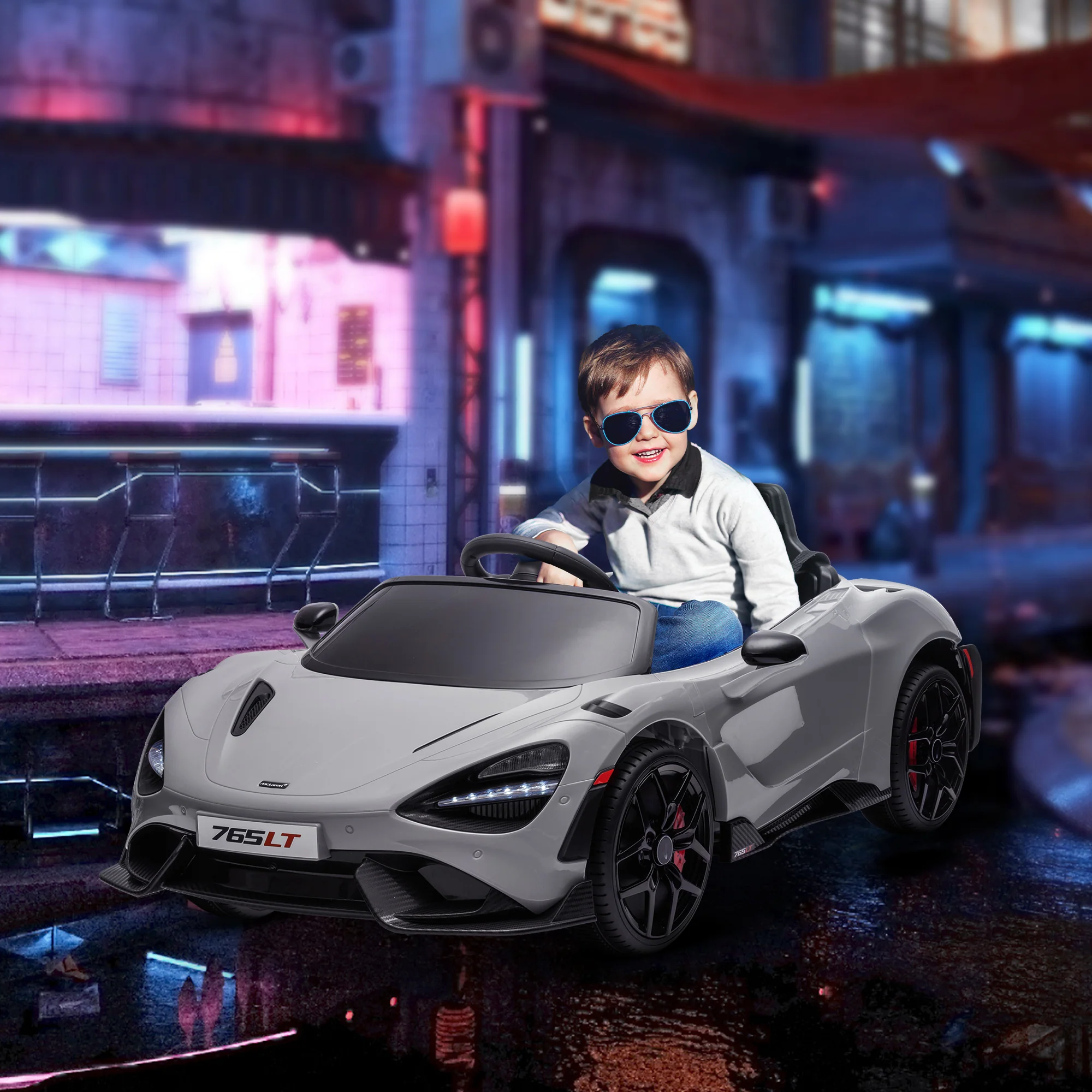 AIYAPLAY Orange McLaren 765LT Licensed 12V Kids Ride On Car W/ MP3 Music - Image 20