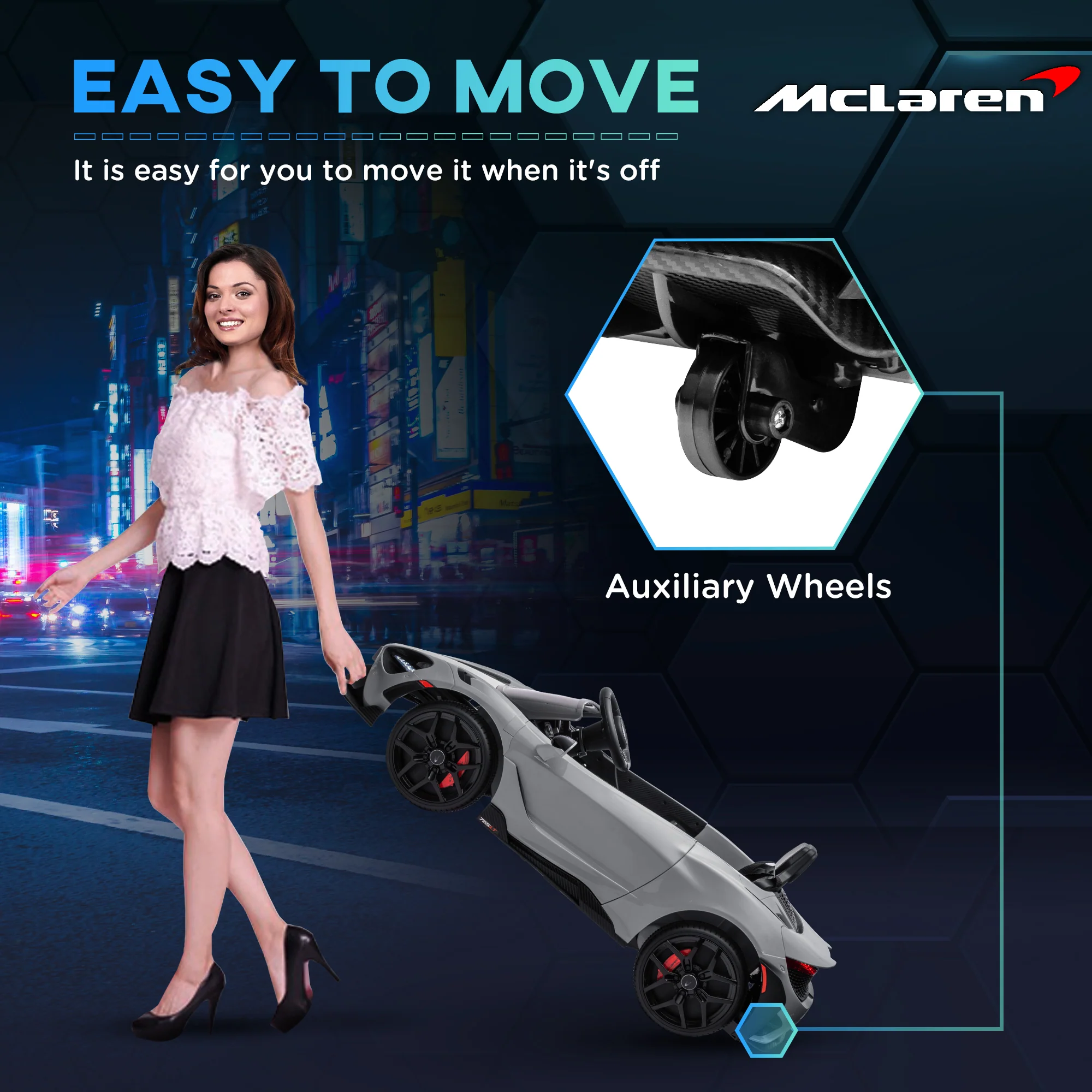 AIYAPLAY Orange McLaren 765LT Licensed 12V Kids Ride On Car W/ MP3 Music - Image 22