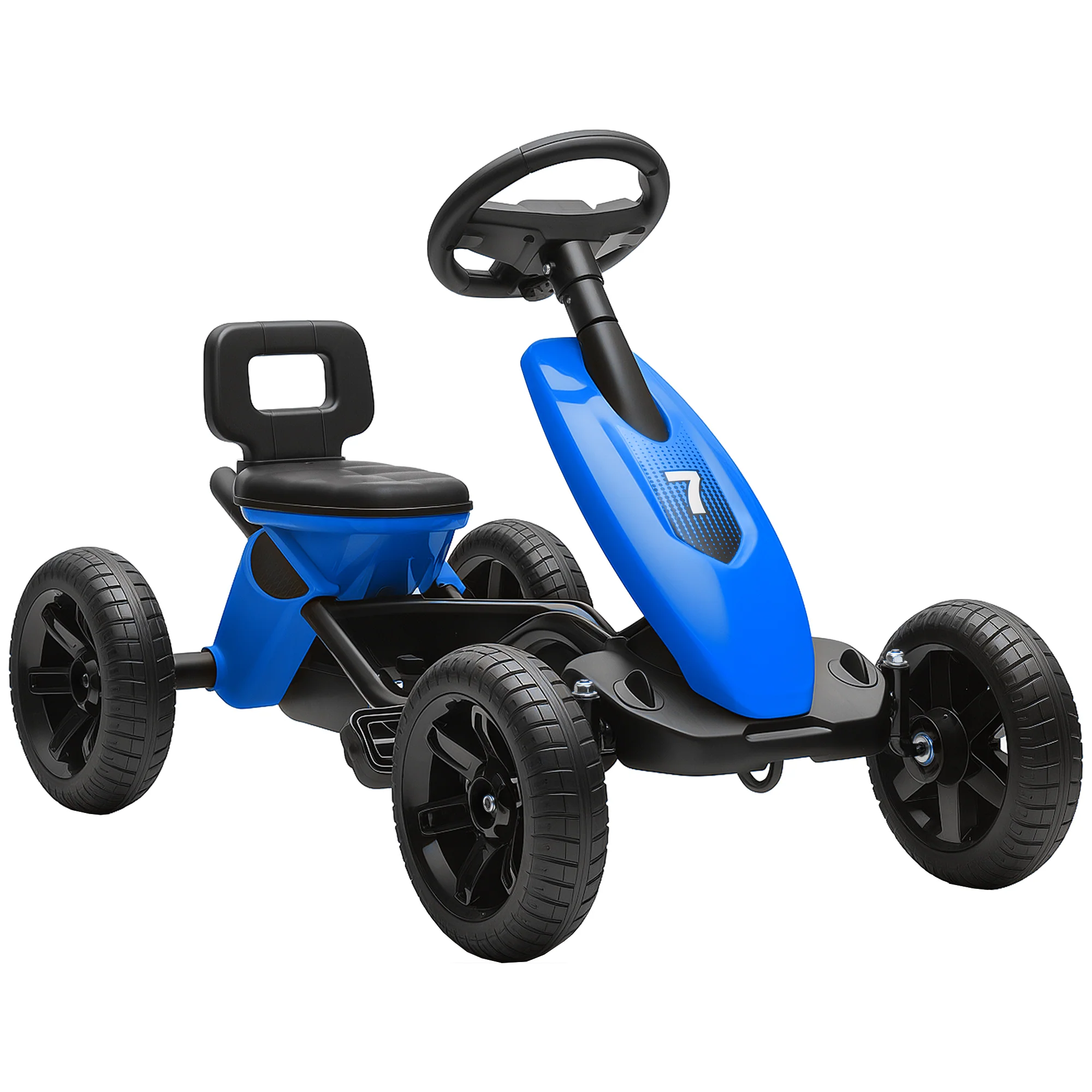 AIYAPLAY Pedal Go-Kart For Kids With Silent EVA Wheels, Metal Frame