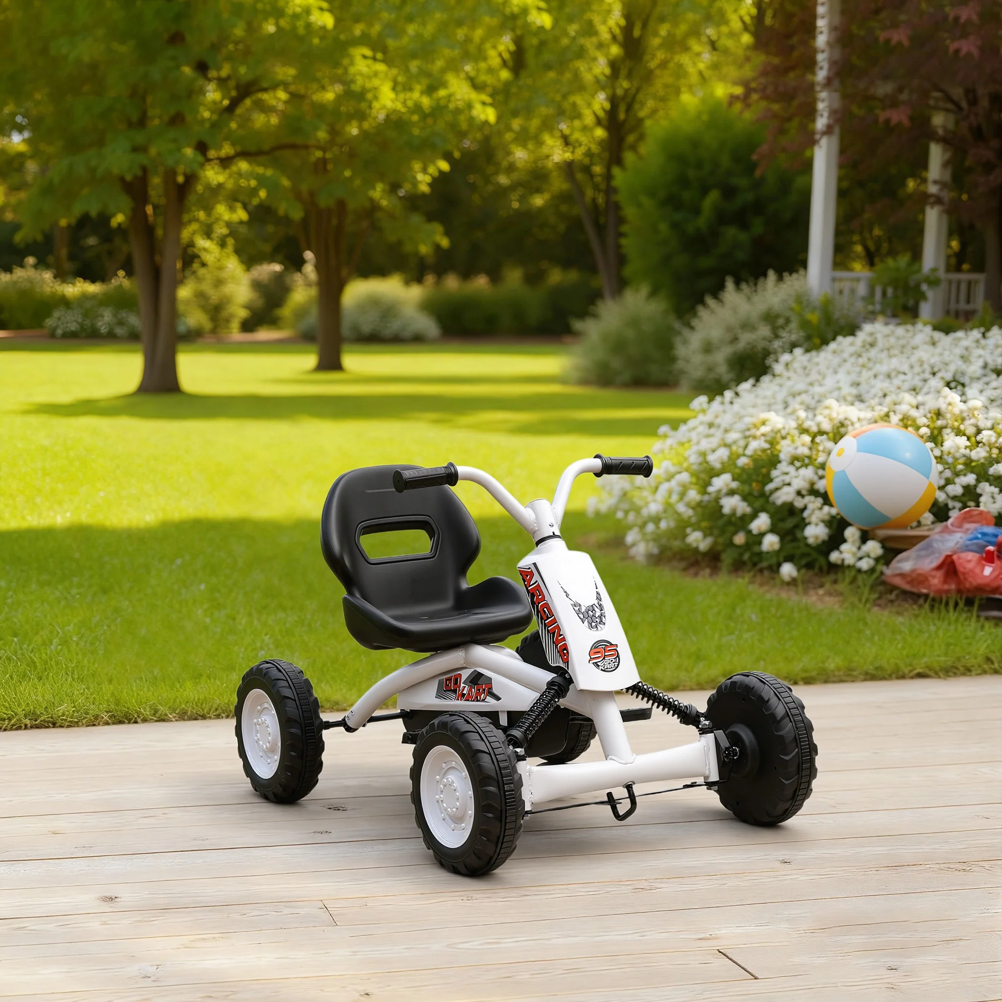 AIYAPLAY Pedal Go Kart, Go Kart For Kids Ages 2-5 Years, White - Image 8
