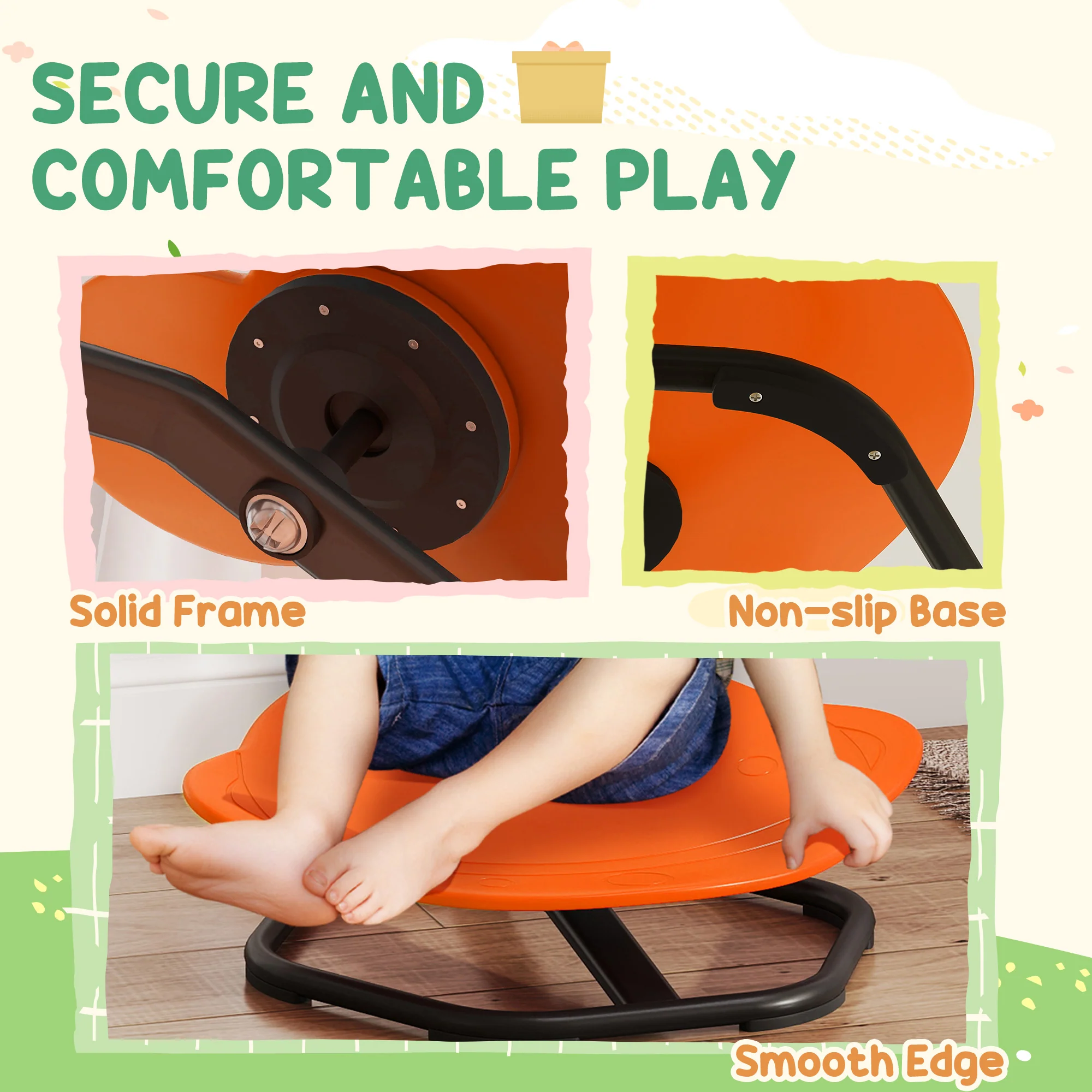 AIYAPLAY Planet-Shaped Kids Swivel Chair, Sensory Spinning Chair - Image 4