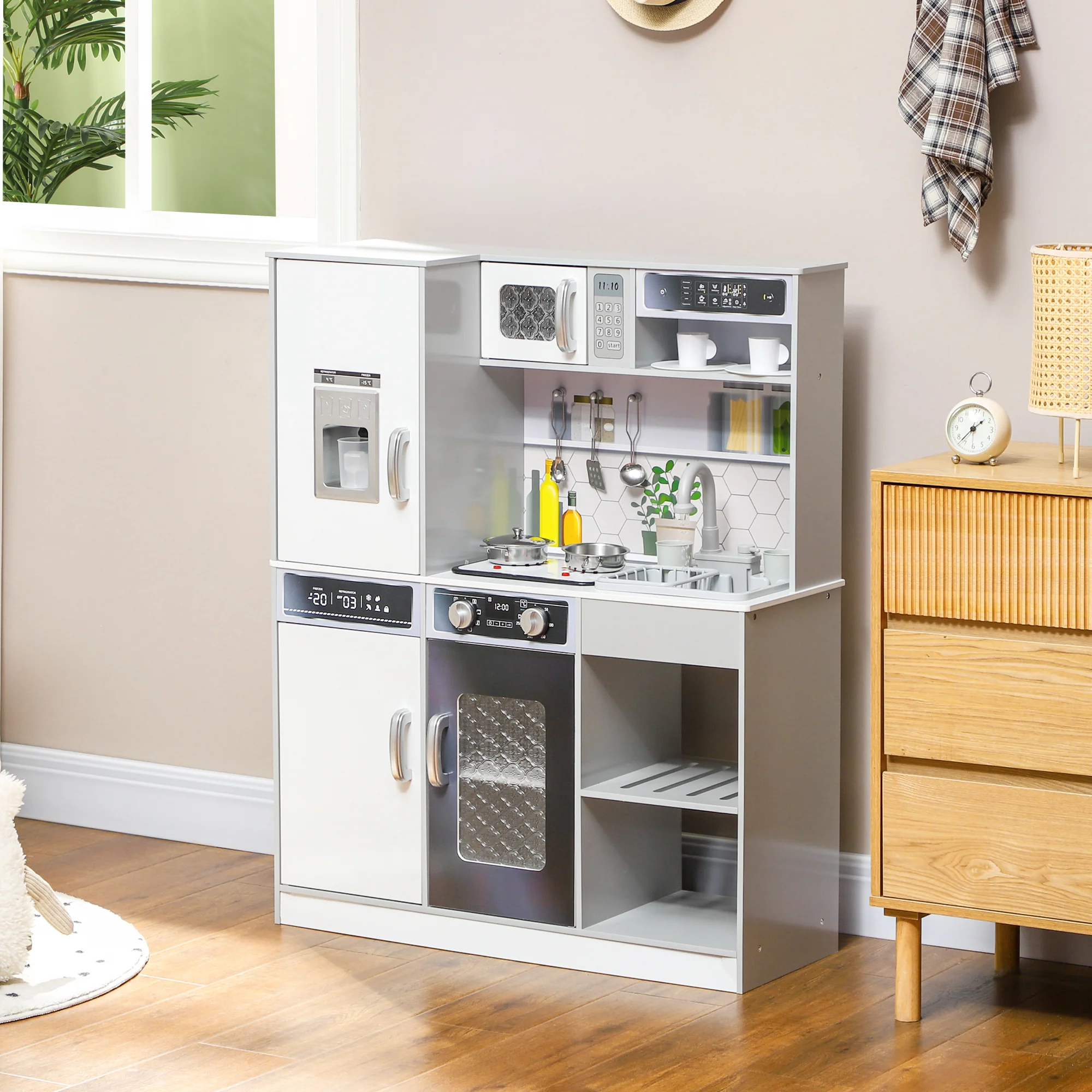 AIYAPLAY Play Kitchen W/ Sounds Lights, Microwave - Image 12
