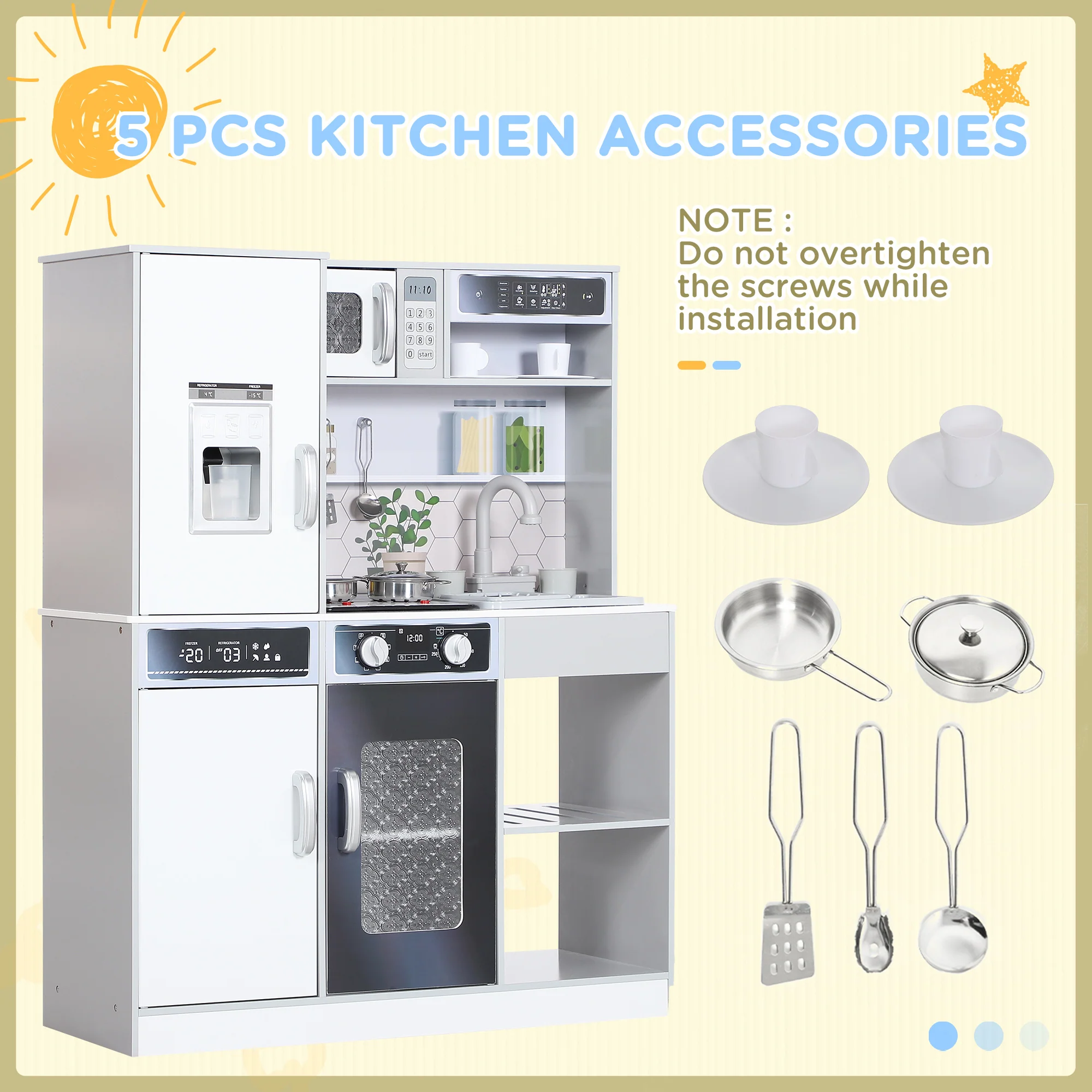 AIYAPLAY Play Kitchen W/ Sounds Lights, Microwave - Image 17