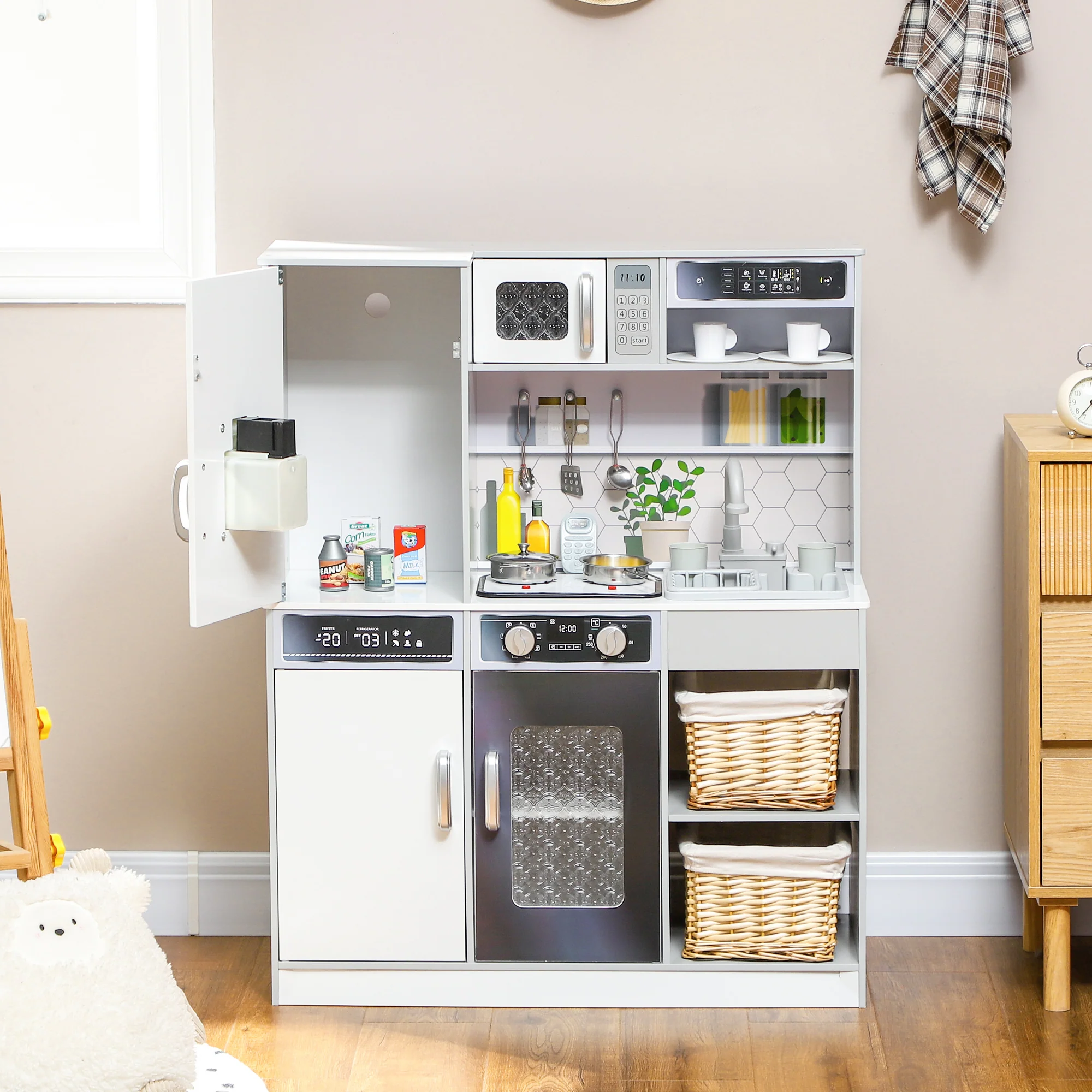 AIYAPLAY Play Kitchen W/ Sounds Lights, Microwave - Image 19
